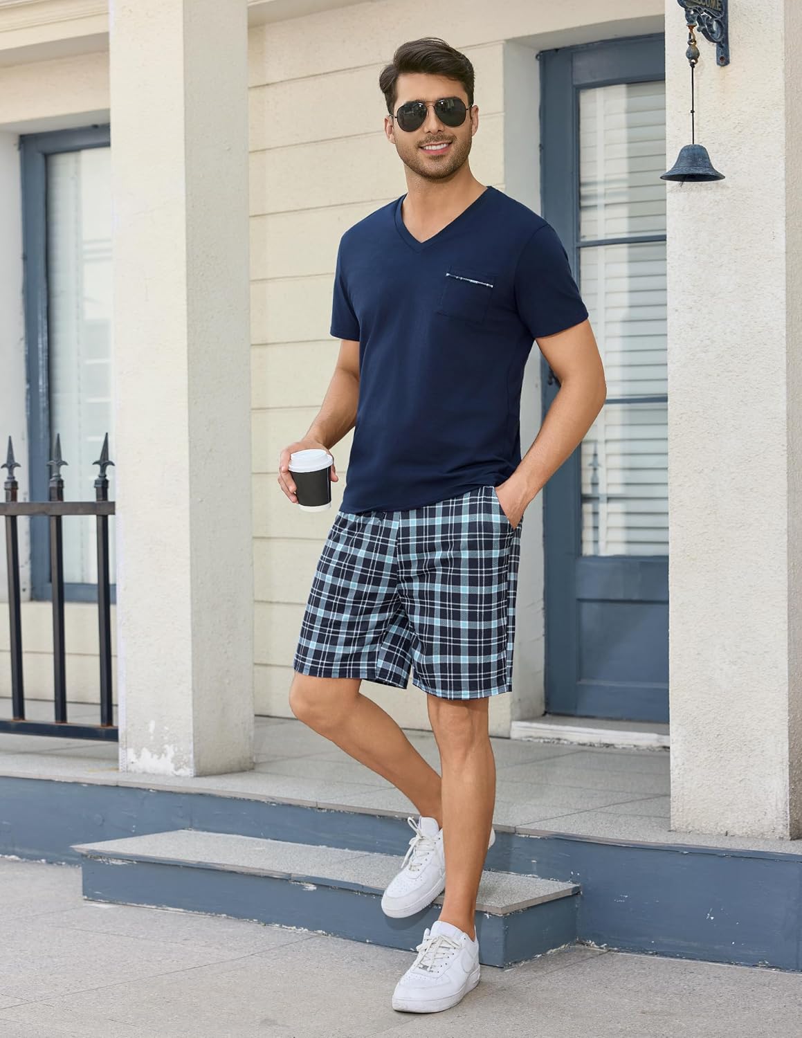 Detalle 2 de Bresdk Pyjama court homme 95% coton 5% élasthanne
