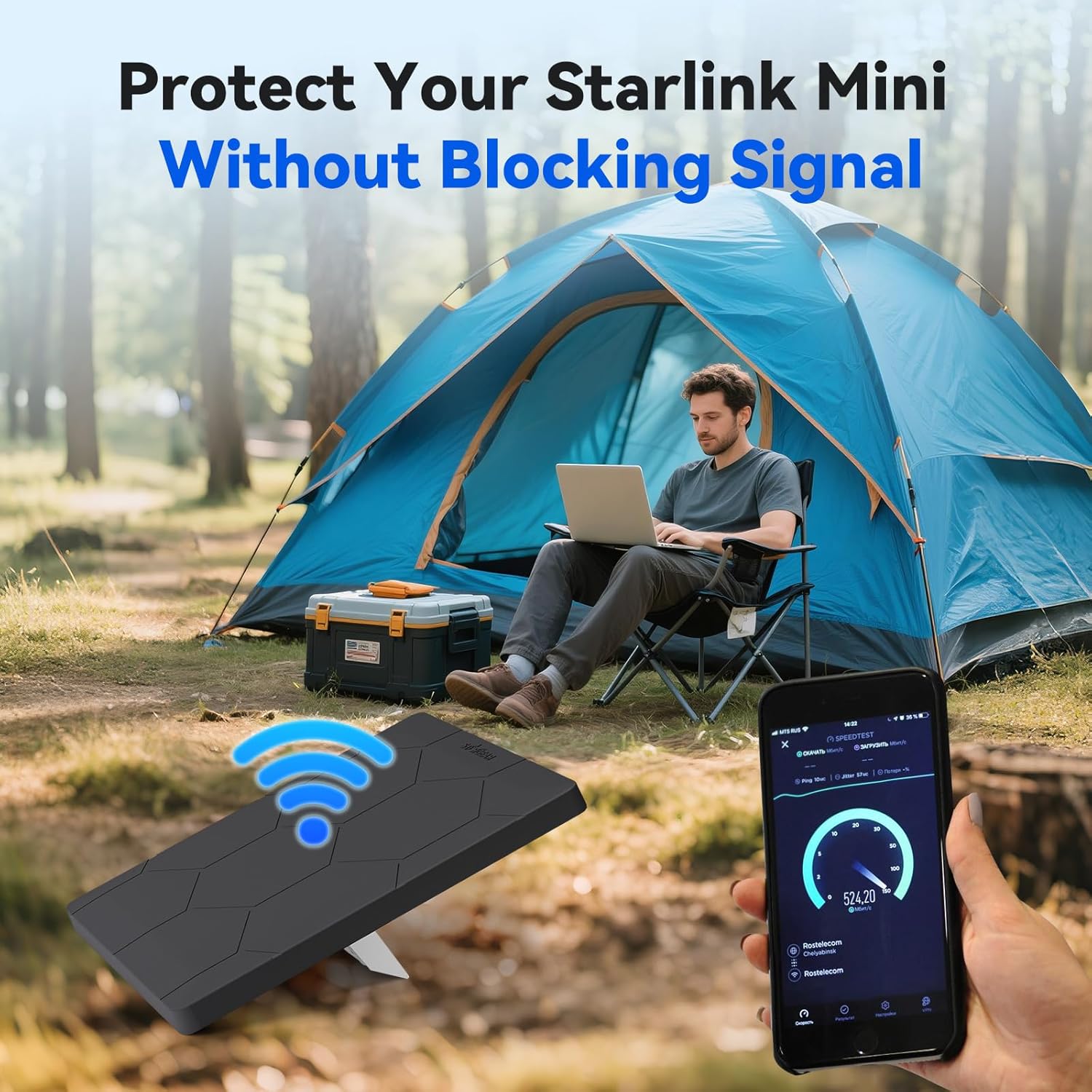 Thumbnail 3 de STARGEAR Starlink Mini Protective Cover Case (Hailproof Silicone, Waterproof & Shockproof) — Black