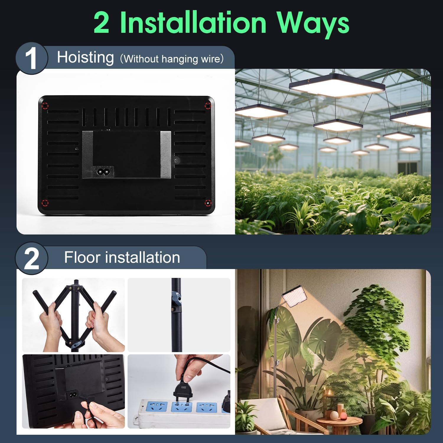 Detalle 2 de zenlavia Pflanzenlampe LED Vollspektrum mit Timer, 246 LEDs und höhenverstellbarem Ständer