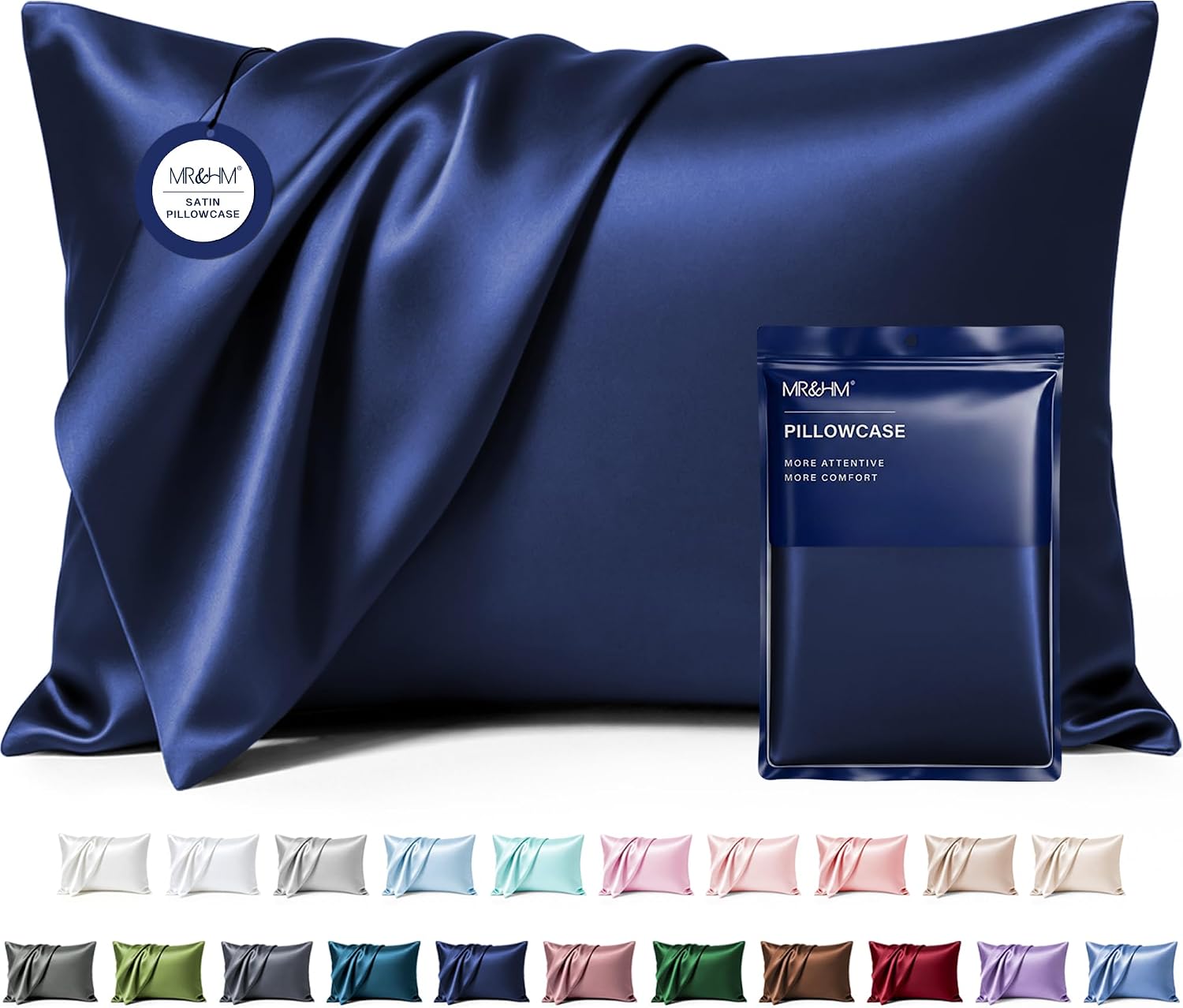 Detalle de MR&HM Satin Pillowcases, Queen Size