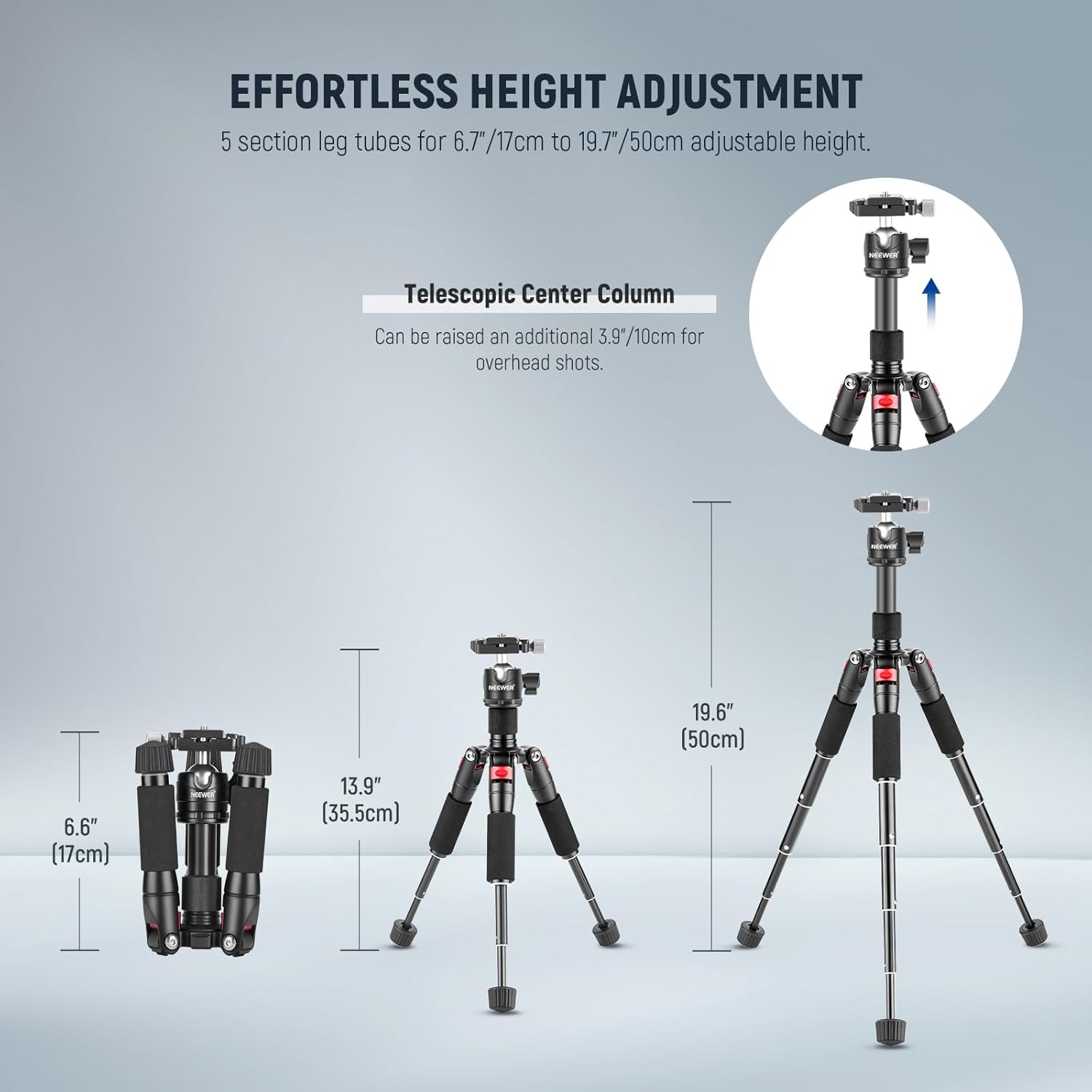 Detalle de Neewer Portable Desktop Mini Tripod 50cm