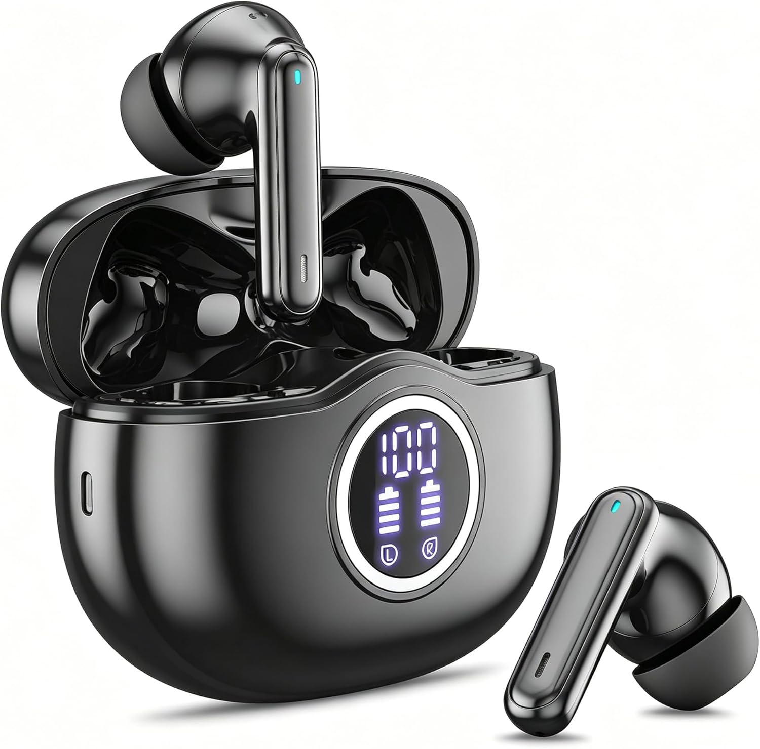 Detalle de Fhumsh Wireless Earbuds with Bluetooth 5.3 and Smart LED Display