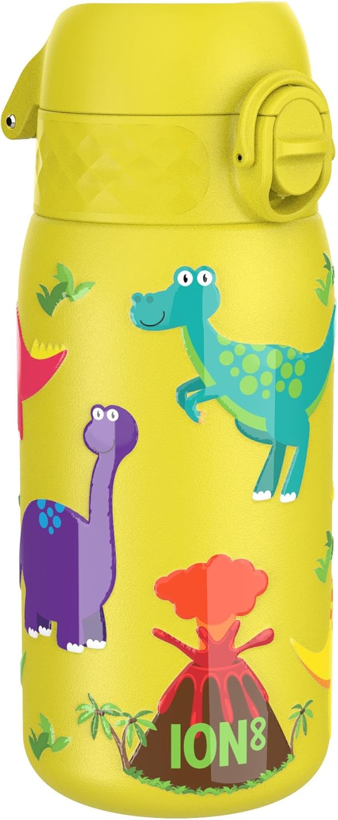 Detalle de ion8 Botella de Agua Inox para Niños, Dinosaurios, 400ml 💧