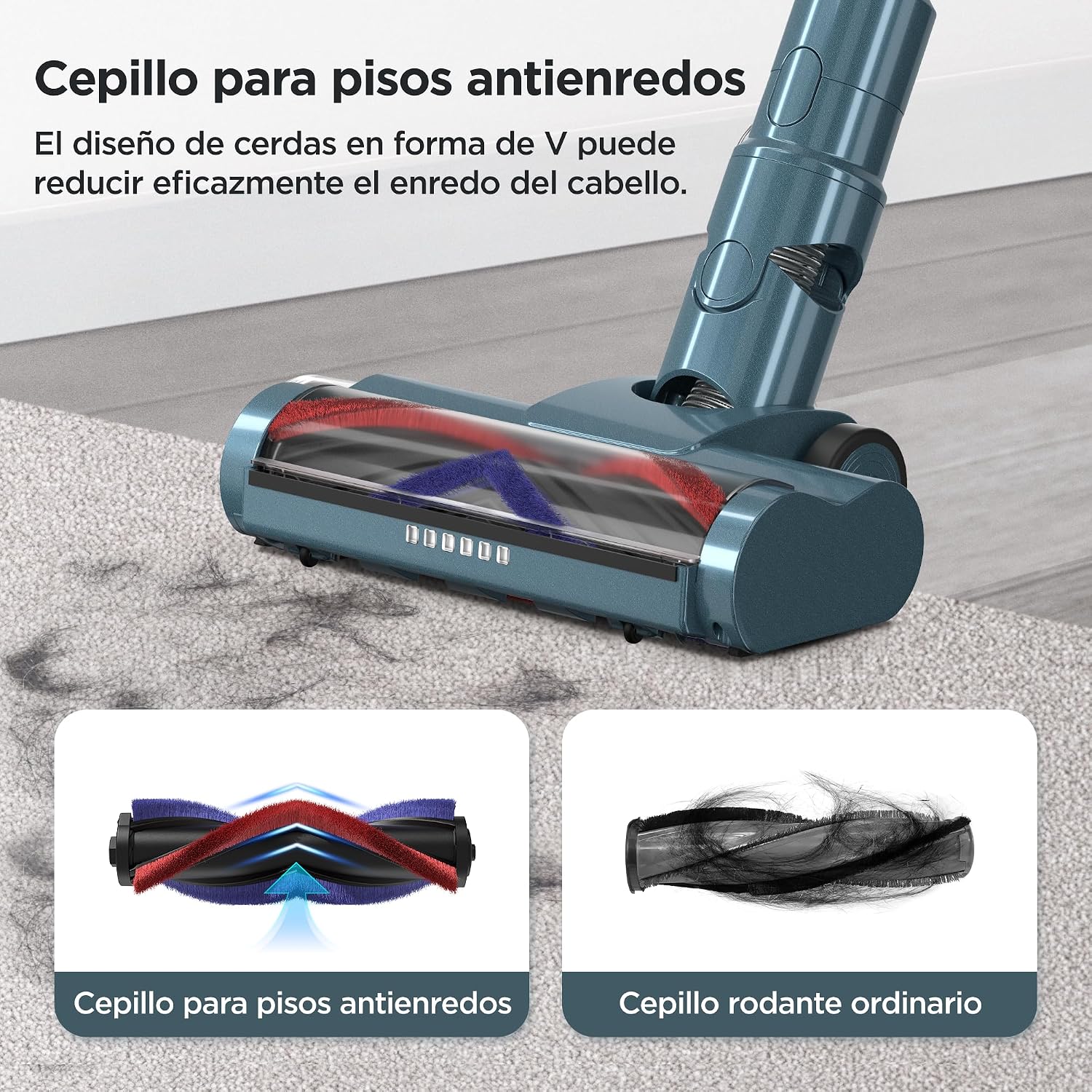 Detalle 2 de HAIMEEC Aspiradora Sin Cable 6 en 1 🌀 Motor 120,000 RPM