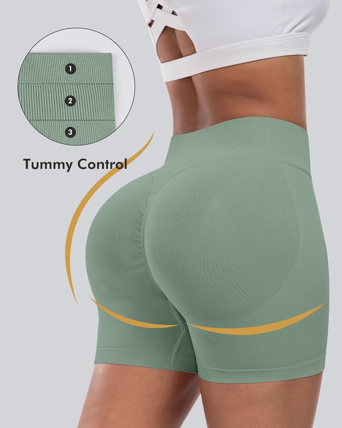 Thumbnail 2 de CHRLEISURE Workout Gym Biker Shorts (Seamless, High Waisted, Scrunch Butt) — 4-Piece Set