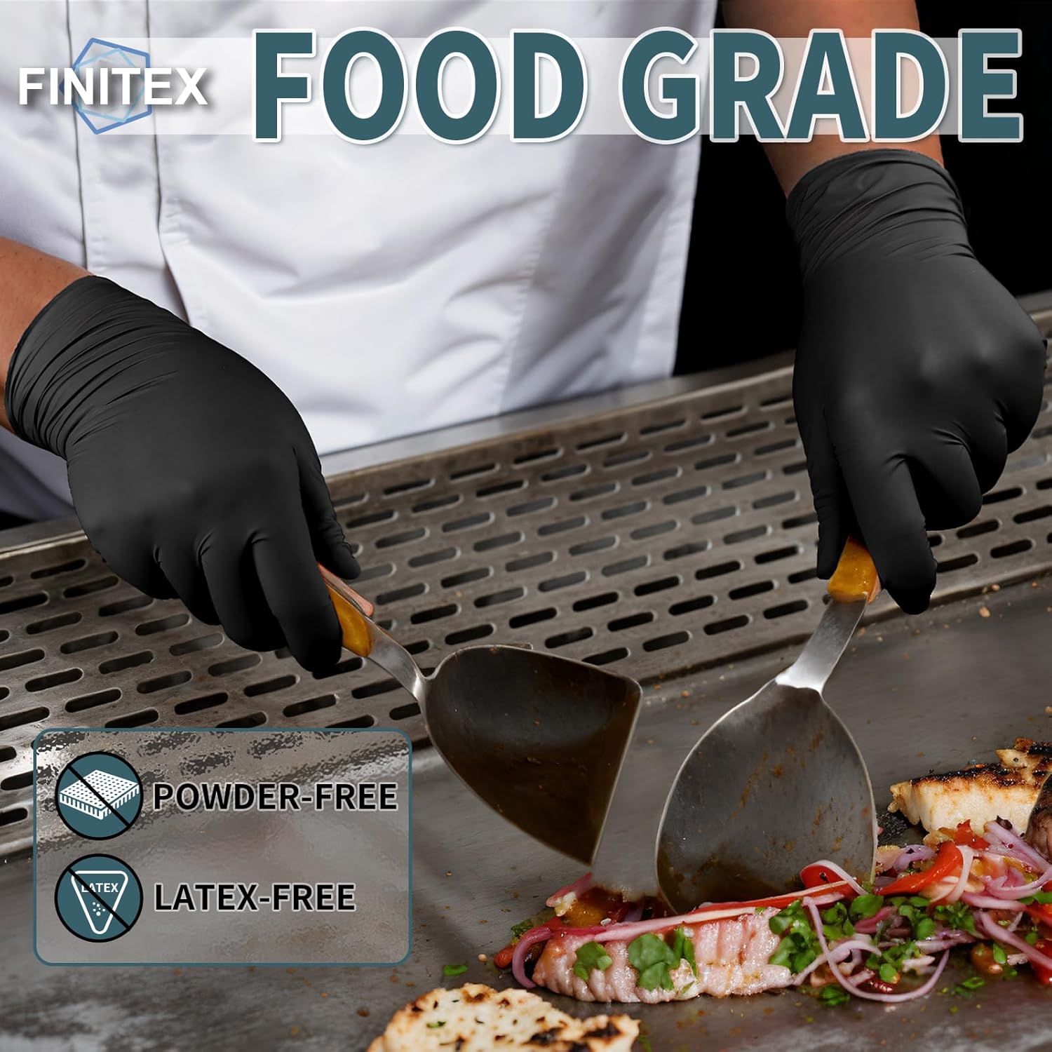 Thumbnail 2 de FINITEX Black Nitrile Gloves 5mil, 100 pcs 🧤