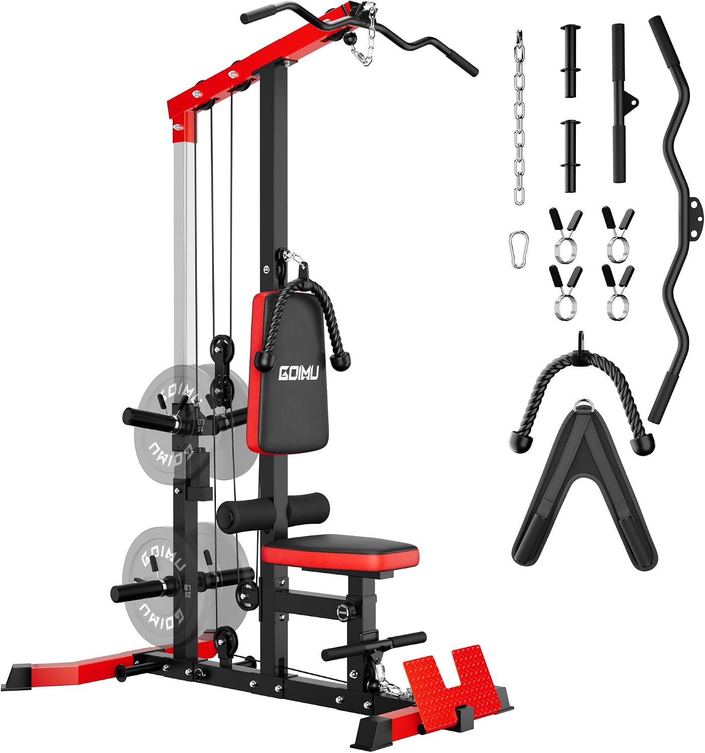 Detalle de GOIMU LS01 Lat Pulldown and Row Machine with Ab Crunch and Adjustable Seat