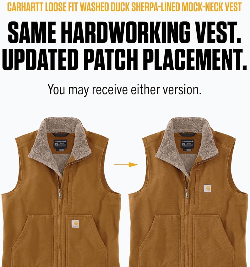 Thumbnail 5 de Carhartt Washed Duck Lined Mock Neck Vest XL — chaleco trabajo marrón