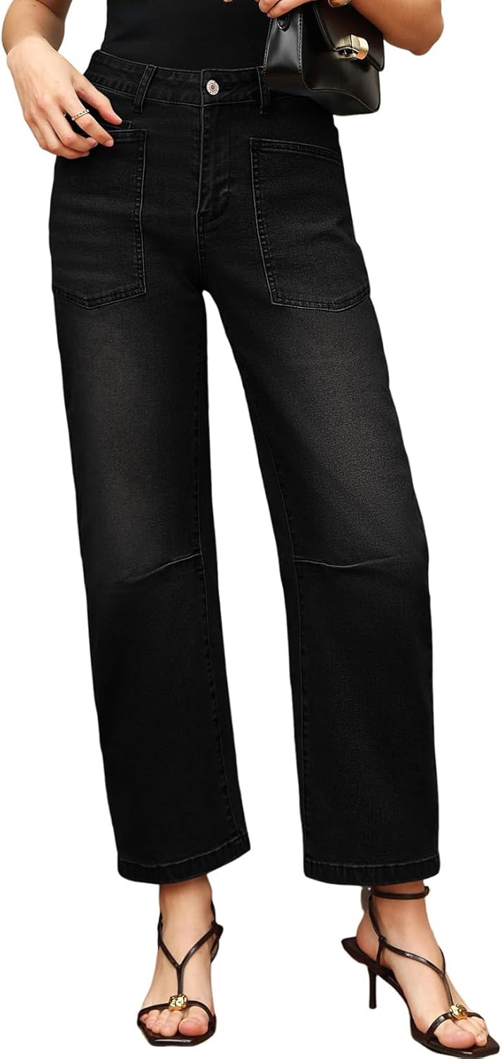 Thumbnail 4 de EVALESS Baggy Barrel Jeans High Waisted Ankle