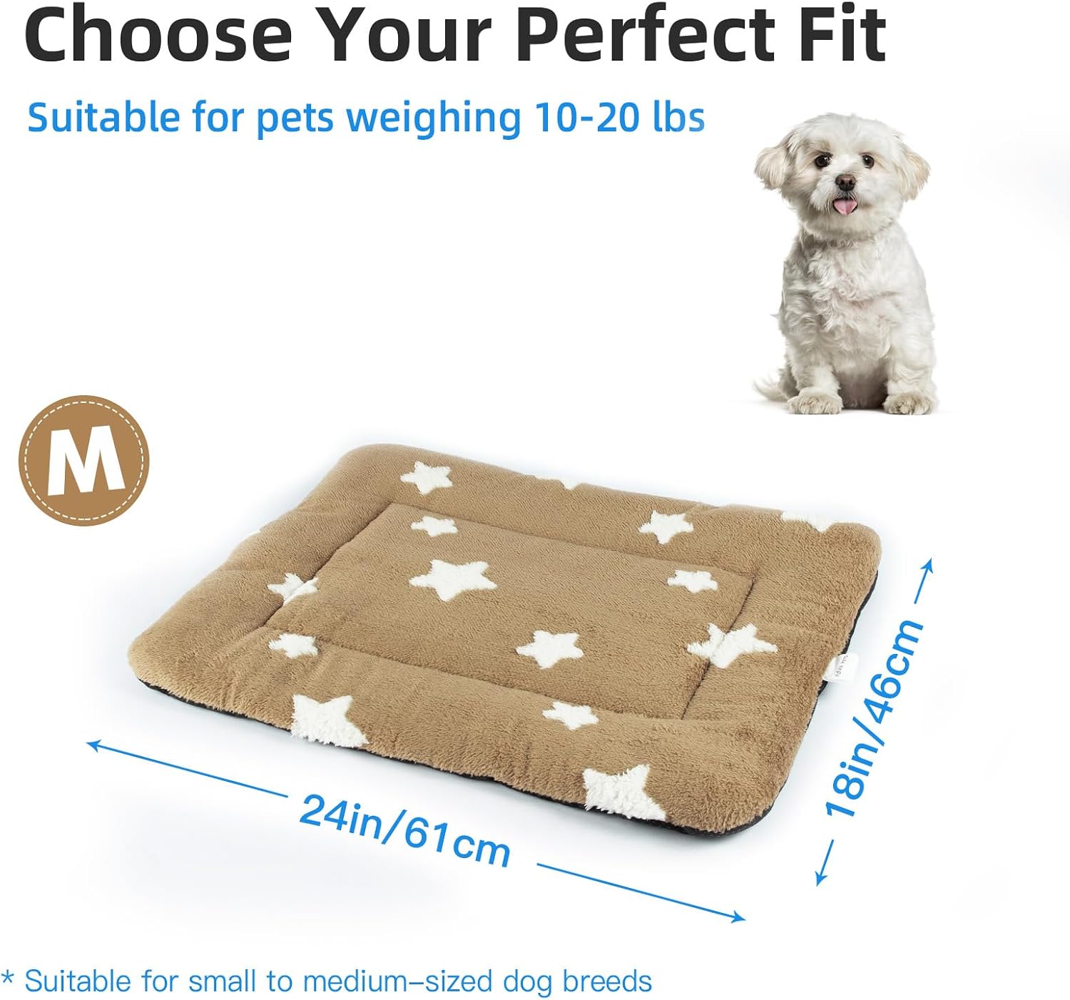 Detalle de Mora Pets Dog Crate Pad, Washable Non-Skid Mat, 24 x 18 Inches