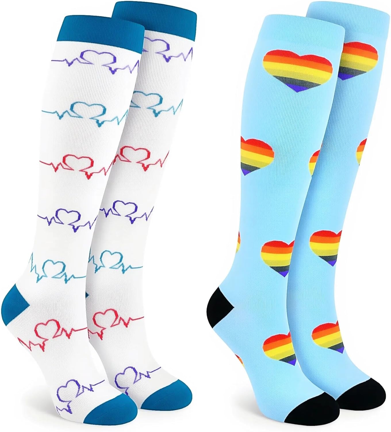 Thumbnail 6 de Losvcbcx Compression Socks (2/4/6/7 Pairs) for Women & Men – 15-20 mmHg, Knee-High Athletic & Medical Support