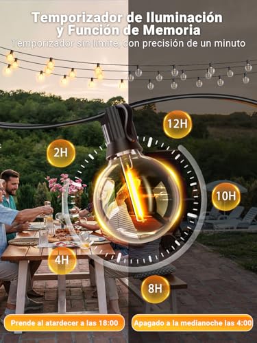 Detalle de ARKOCHIC Guirnalda Luces Exterior 30M con Control App y Música Sync