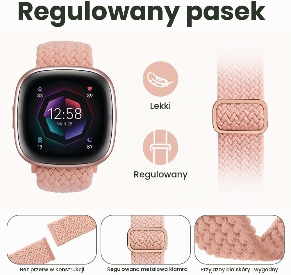Detalle 2 de OFFCUP elastyczny pasek nylonowy do Fitbit Versa 3/4 i Sense/Sense 2