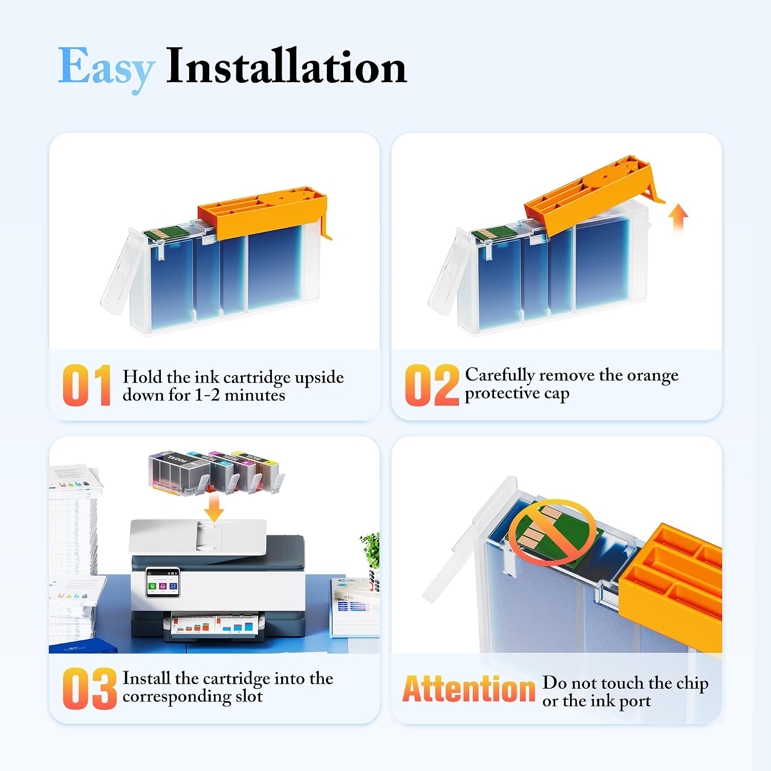 Detalle 2 de LxTek 902XL Ink Cartridge Combo Pack, Compatible 4-Pack for HP OfficeJet