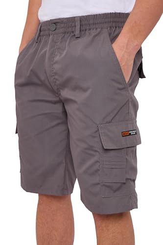 Imagen de LABEL APPAREL Mens Cargo Combat Shorts: Grey Cotton-Blend, Regular Fit, 6XL en OfertitasTOP