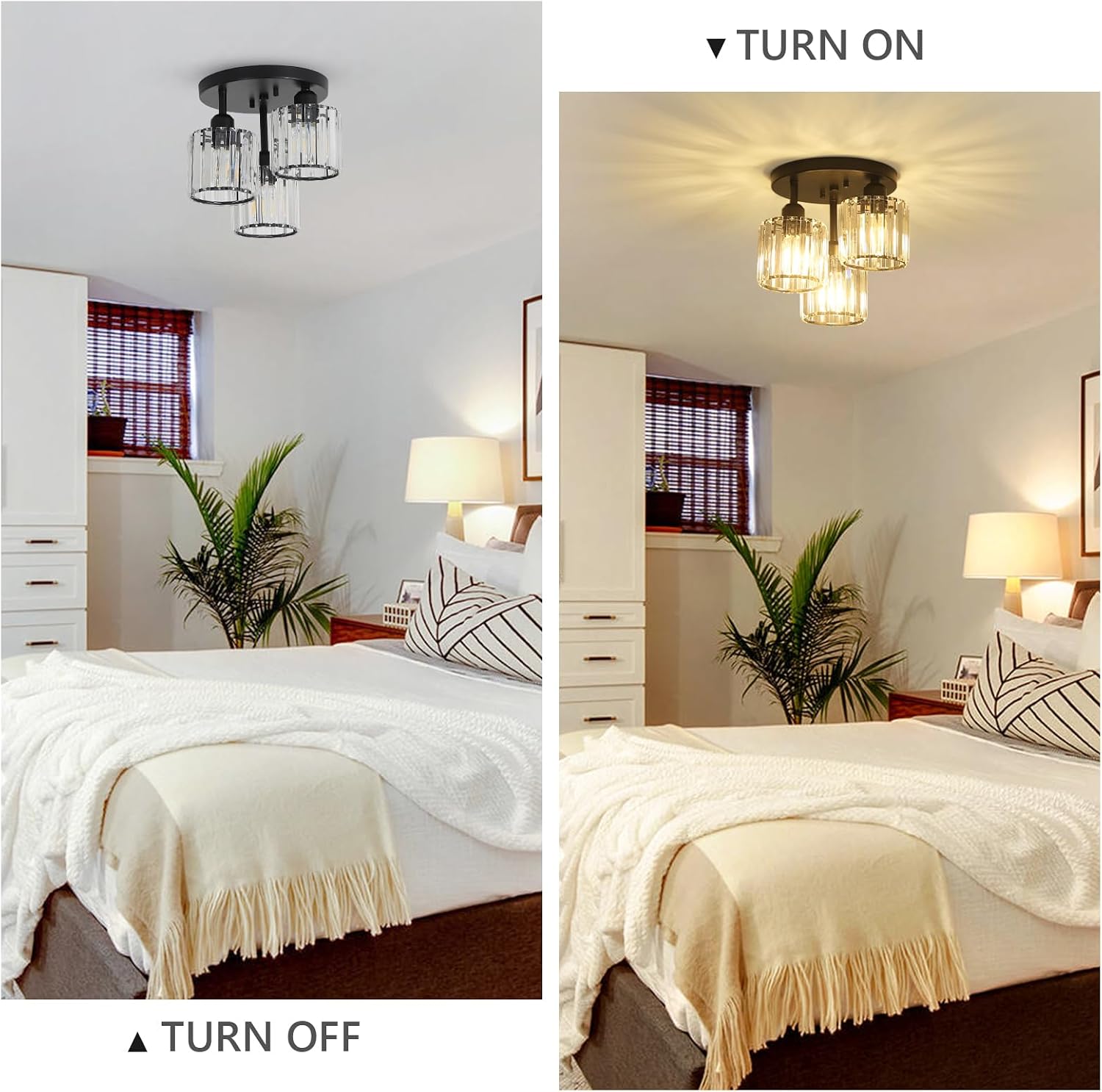 Detalle de Rayofly Modern Crystal Chandelier 3-Light