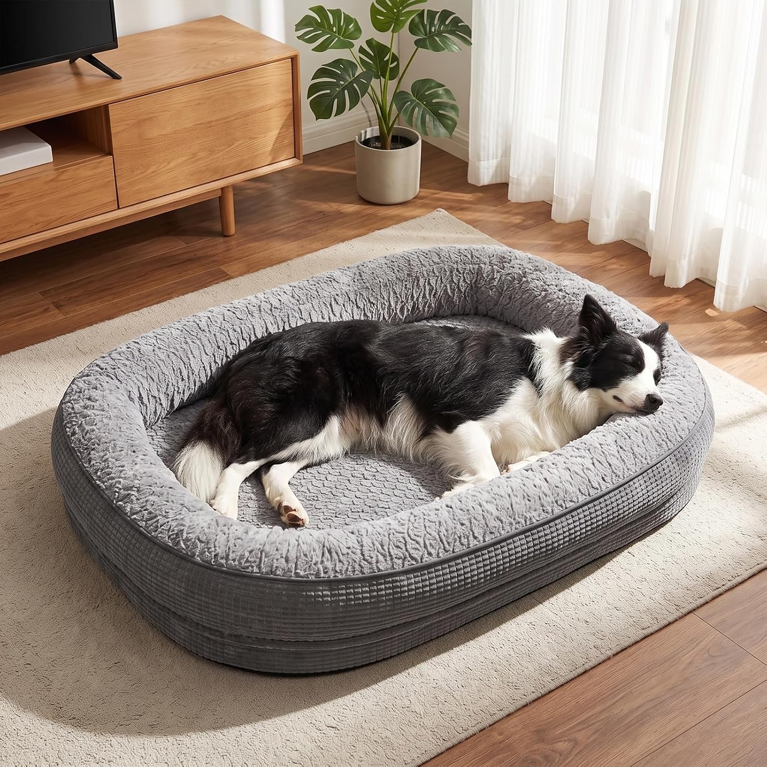 Detalle de Pawk Orthopädisches Hundebett Mittelgroßes Memory-Foam ⬛ 🐶 🐕
