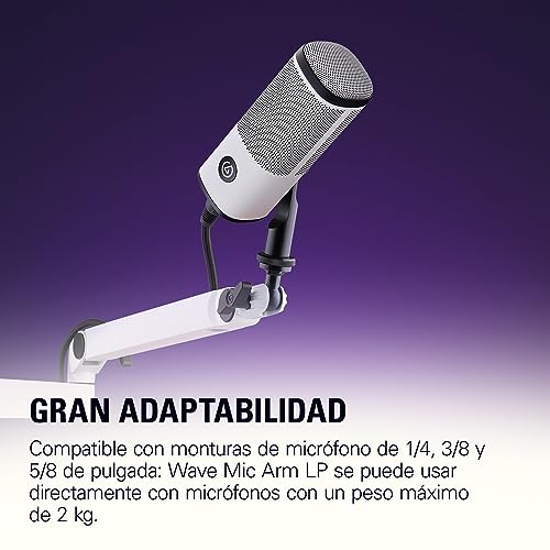 Detalle 2 de Elgato Wave Mic Arm LP White: brazo articulado premium para microphone y streaming