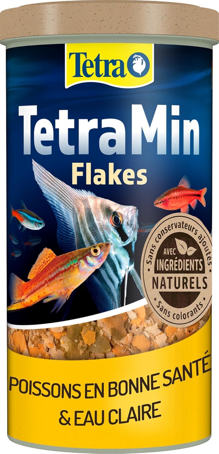 Detalle de TetraMin Flakes Nutri Evolution — Aliment complet en flocons pour poissons tropicaux (500 ml, boîte PET recyclé)