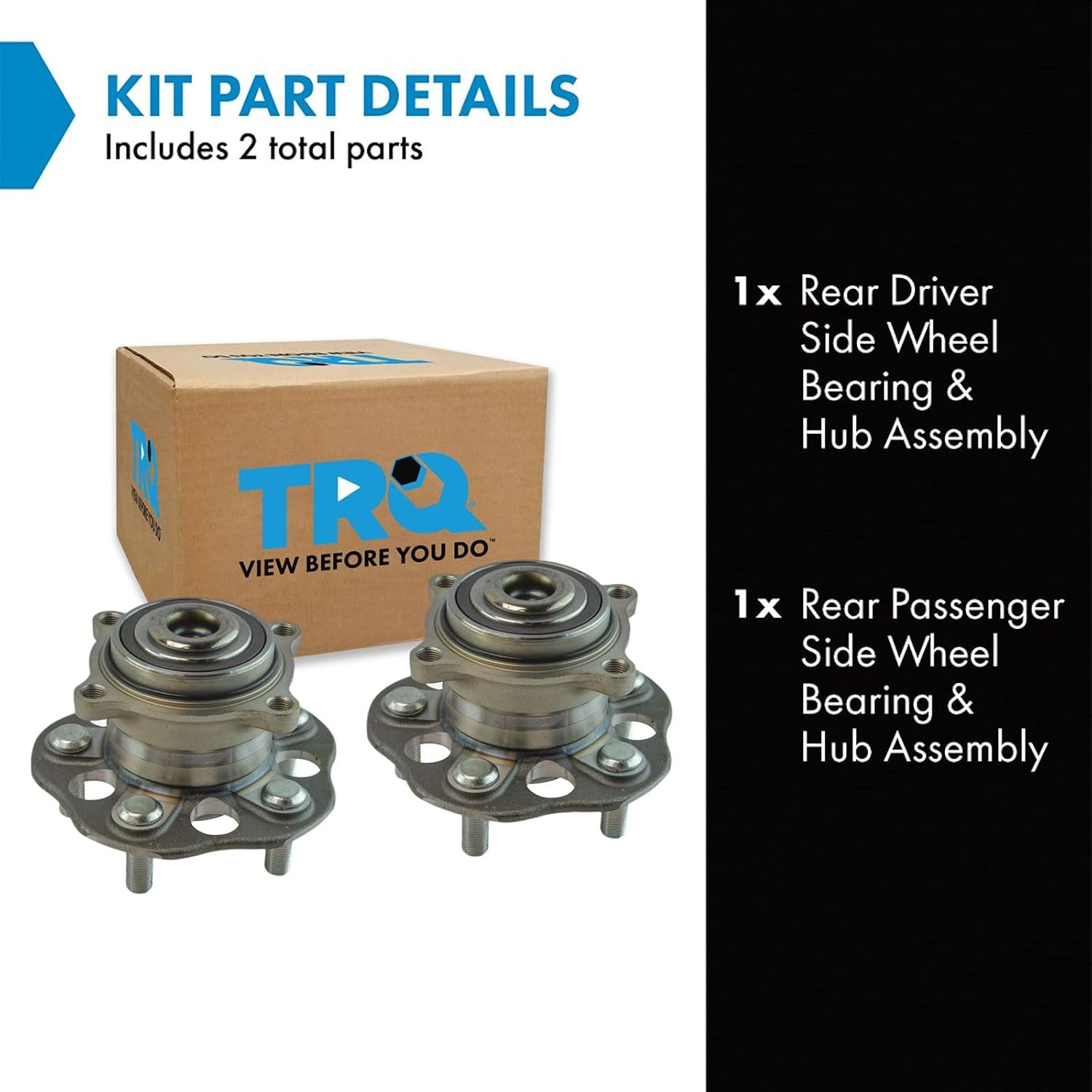 Detalle de TRQ Wheel Bearing and Hub Assembly Set, 2-Piece