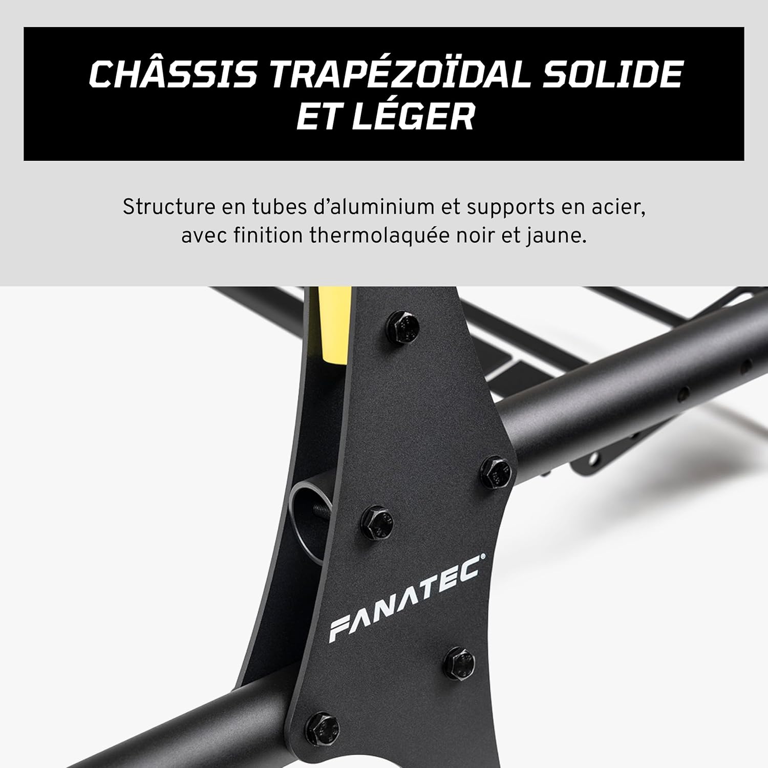 Detalle 2 de Fanatec Châssis de simulation de course Course Cockpit V1.5 pour direct drive, acier renforcé et aluminium noir