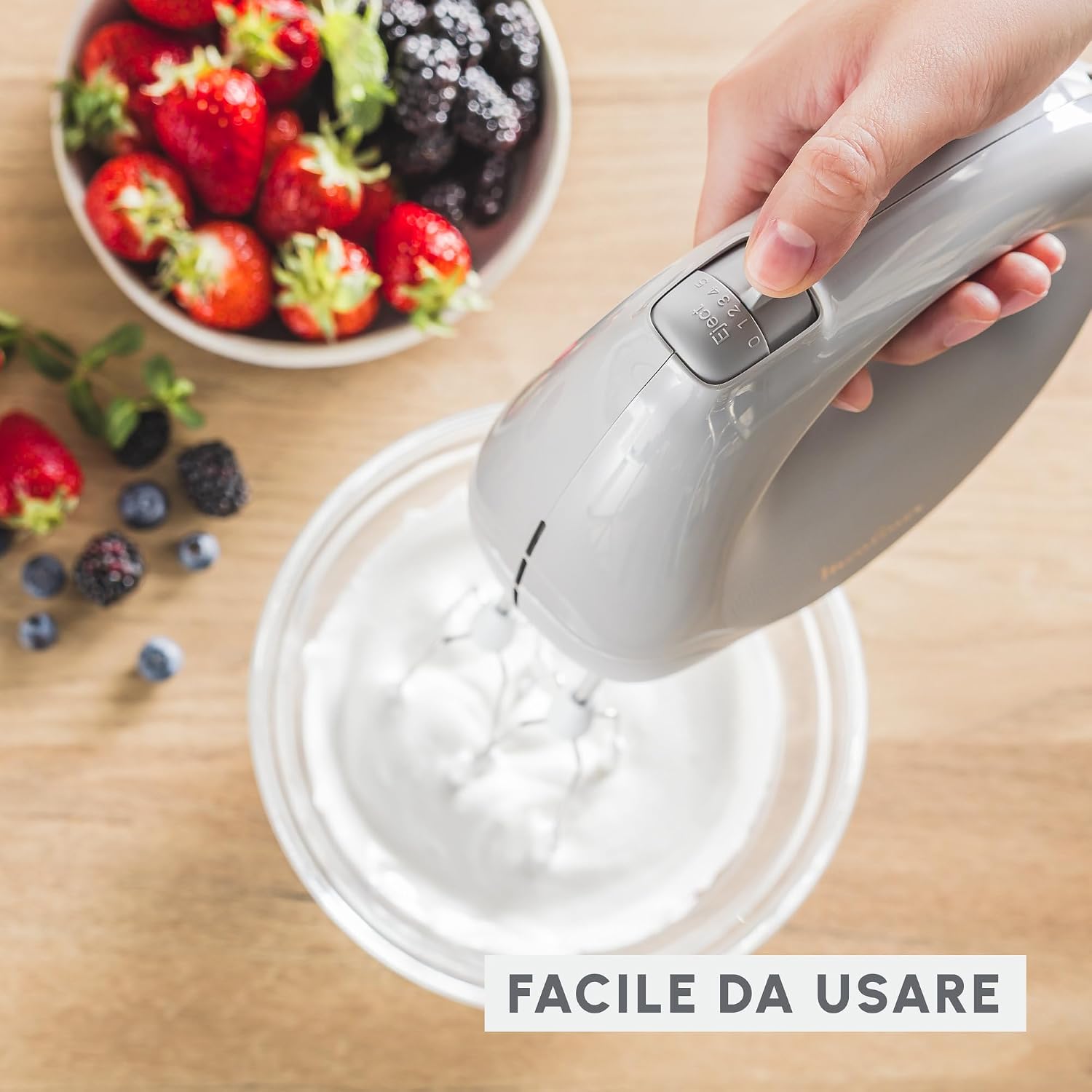 Detalle 2 de Moulinex Easy Max HM262B sbattitore elettrico compatto, 5 velocità, 300 W (colore Pepper)