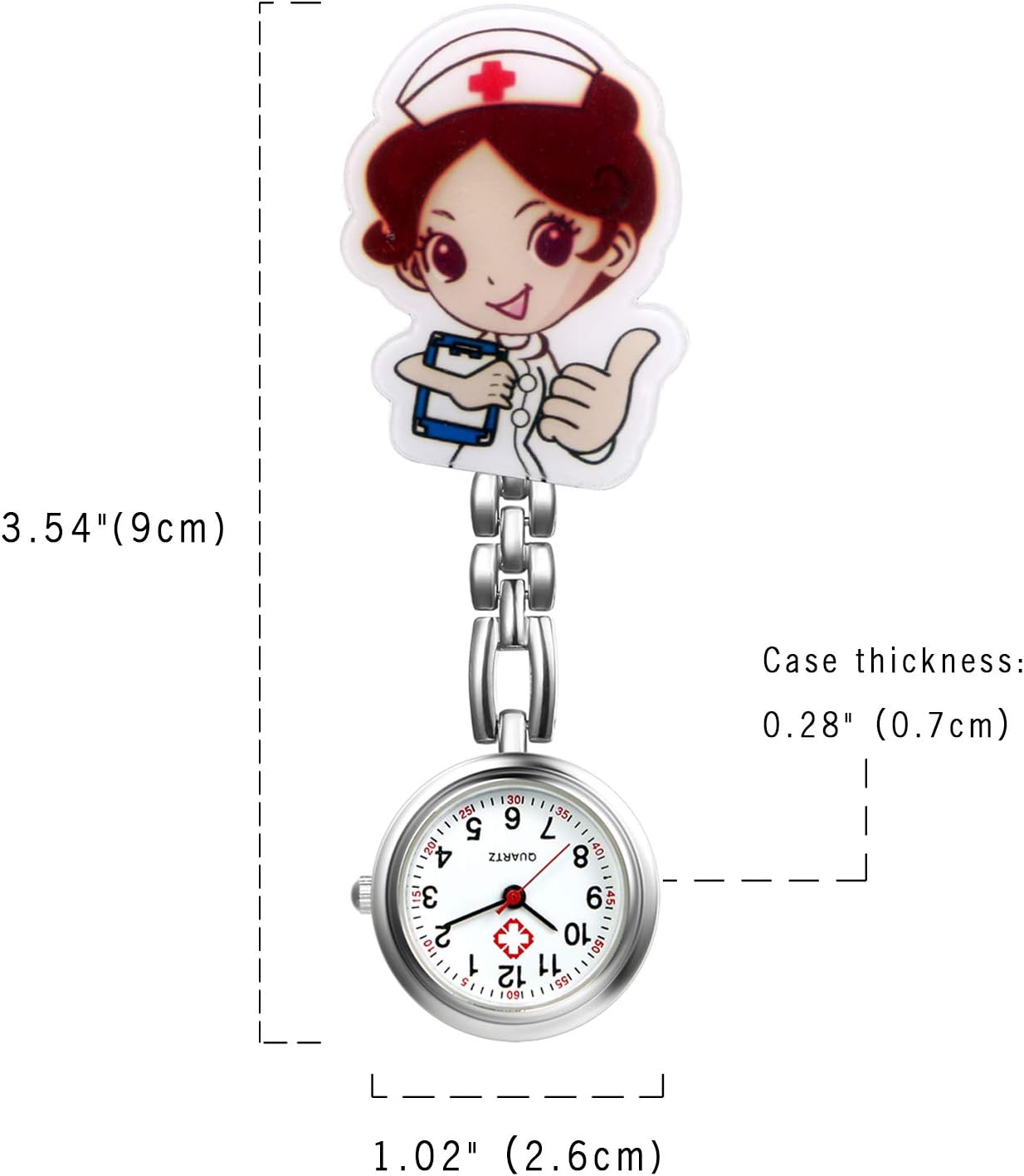 Detalle de Avaner Krankenschwesteruhr Cartoon Taschenuhr mit Clip – Präzise Quarzleistung, spritziges Design für Pfleger:innen