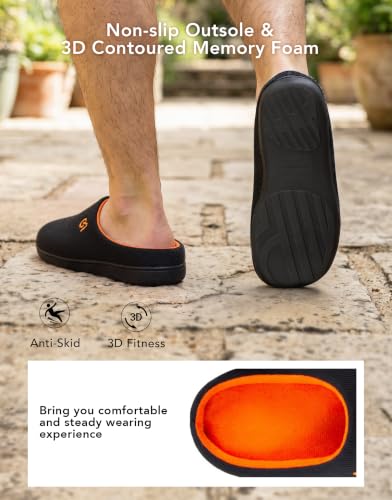 Detalle de VeraCosy Men's Two-Tone Memory Foam Slippers (Orange) – 10/11 UK