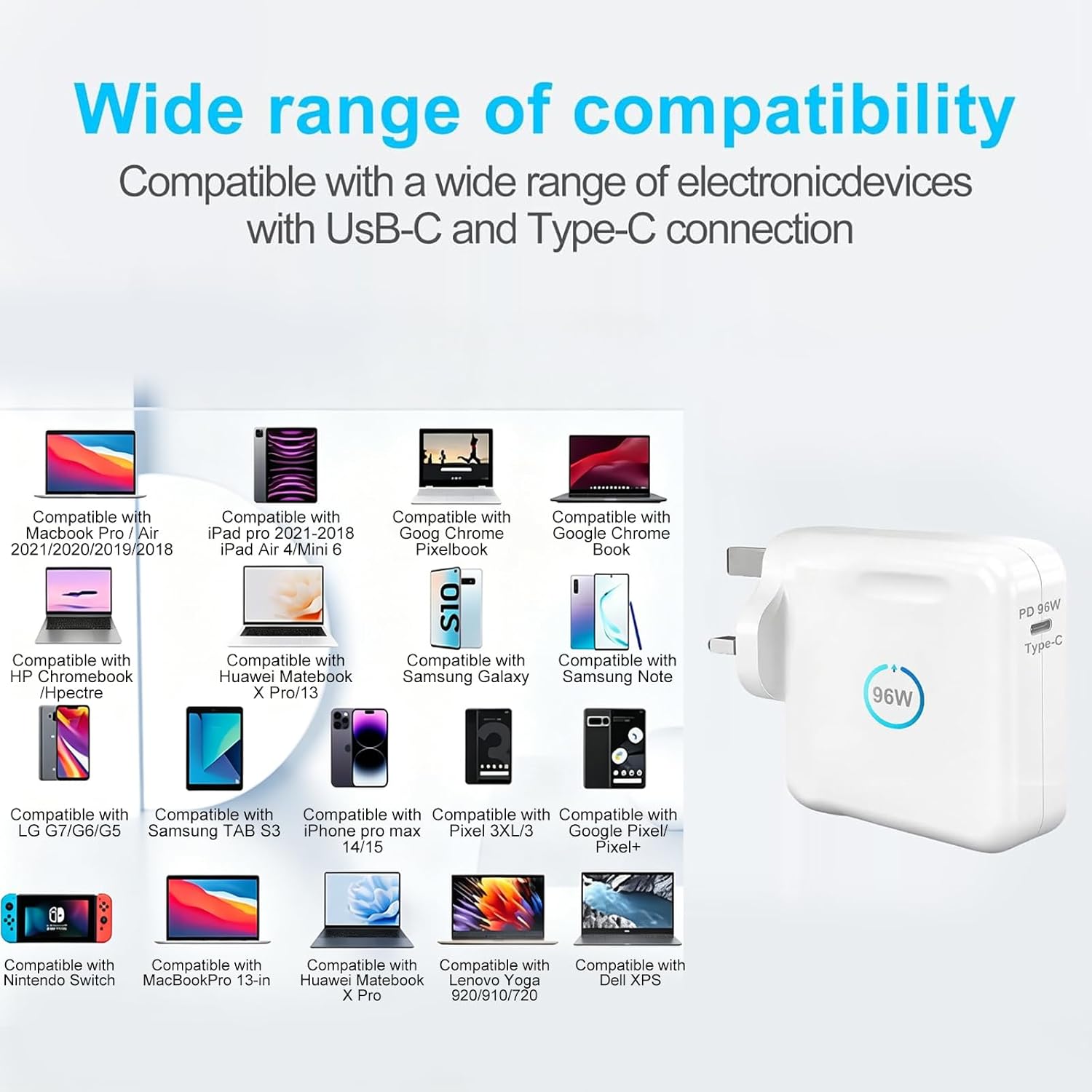 Thumbnail 5 de 96W USB C Super Fast Charger for MacBook Pro/Air and USB-C Devices