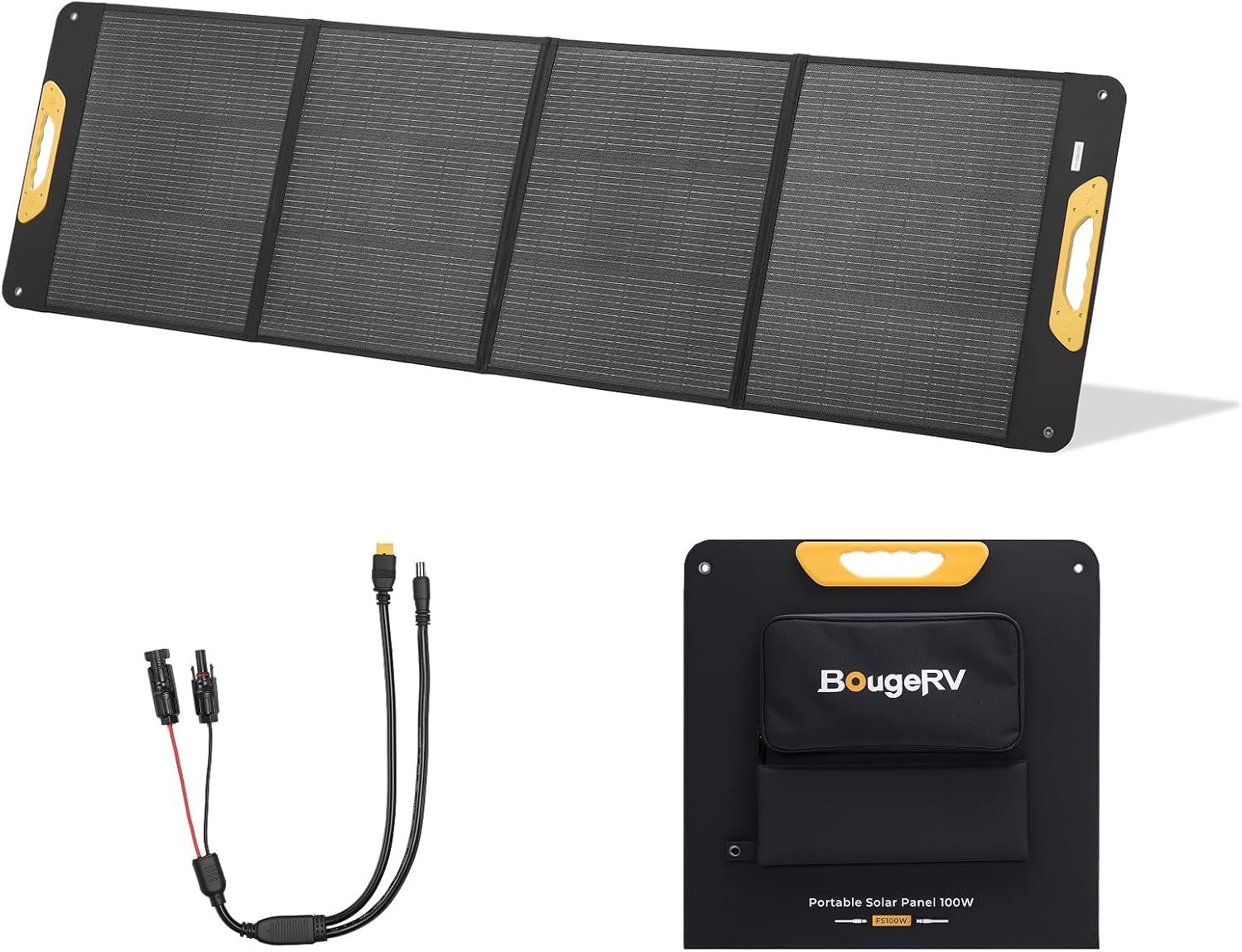 Detalle de BougeRV 200W Portable Solar Panel: Foldable, High-Efficiency N-Type & IP65