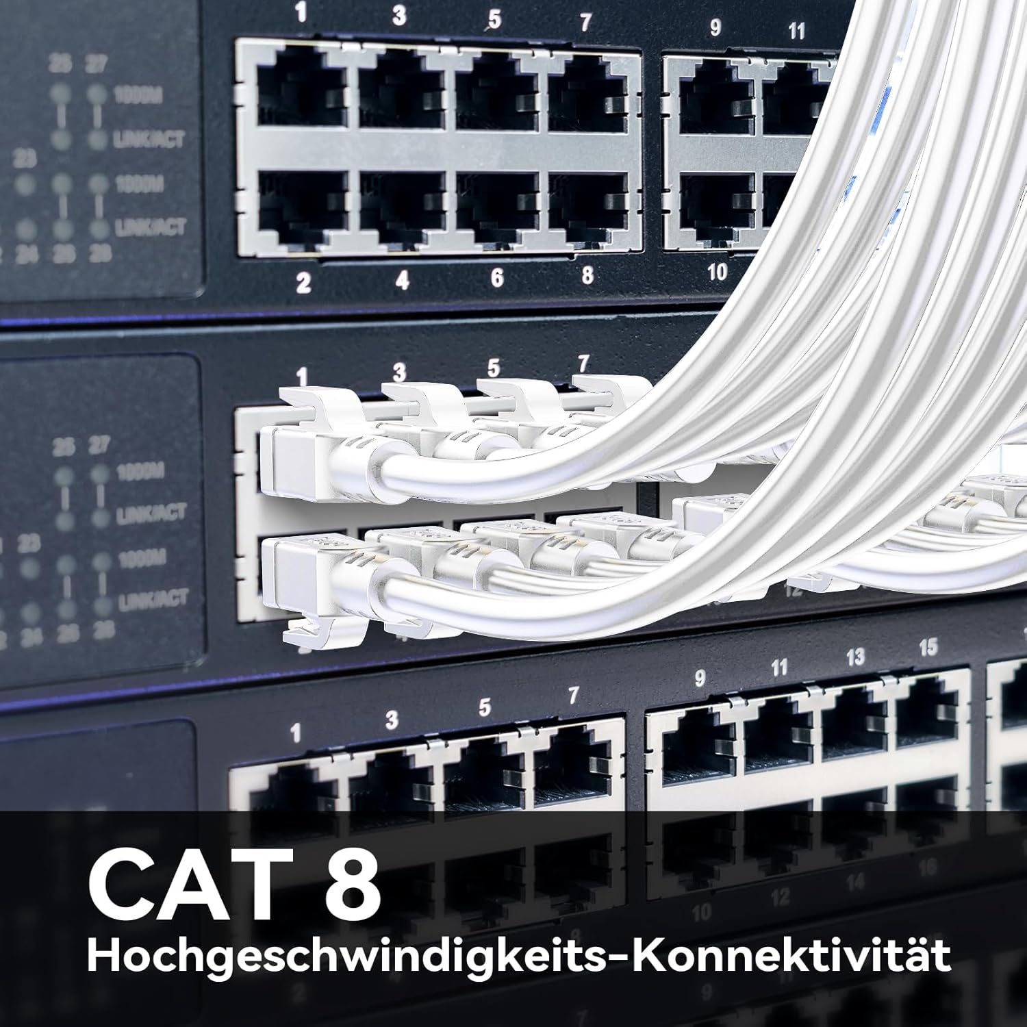 Thumbnail 5 de Nebite Cat 8 LAN-Kabel 5 m (40 Gbps, 2000 MHz) F/FTP – weiß