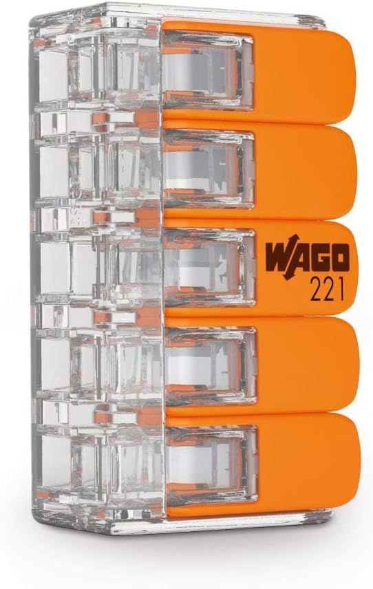 Detalle 1 de WAGO Compact 221-615 per 5 conduttori: terminali a leva per collegamento fino a 6 mm² (confezione da 6)