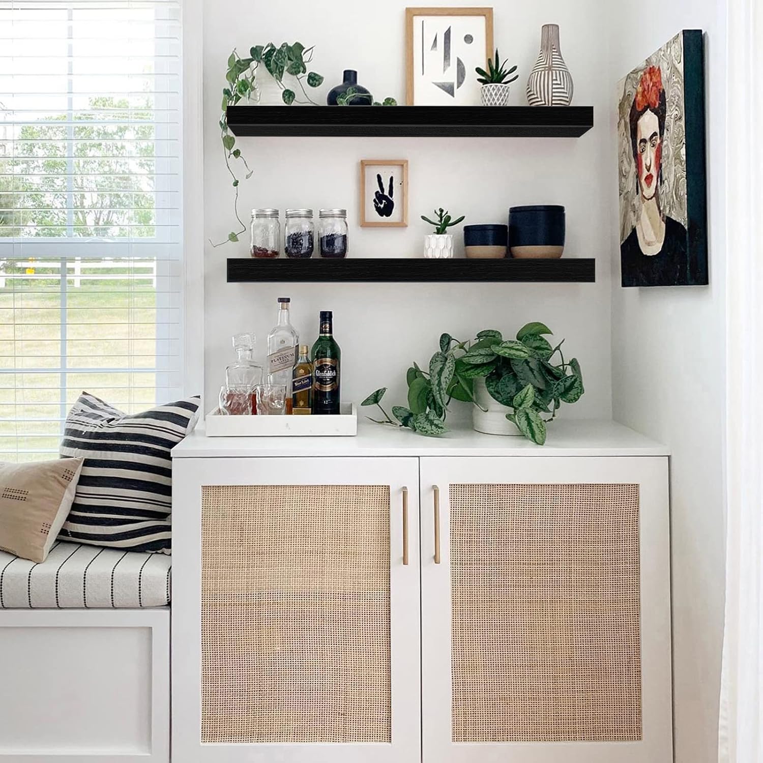 Thumbnail 1 de QEEIG Floating Shelves 35.4" Wall Shelf Set
