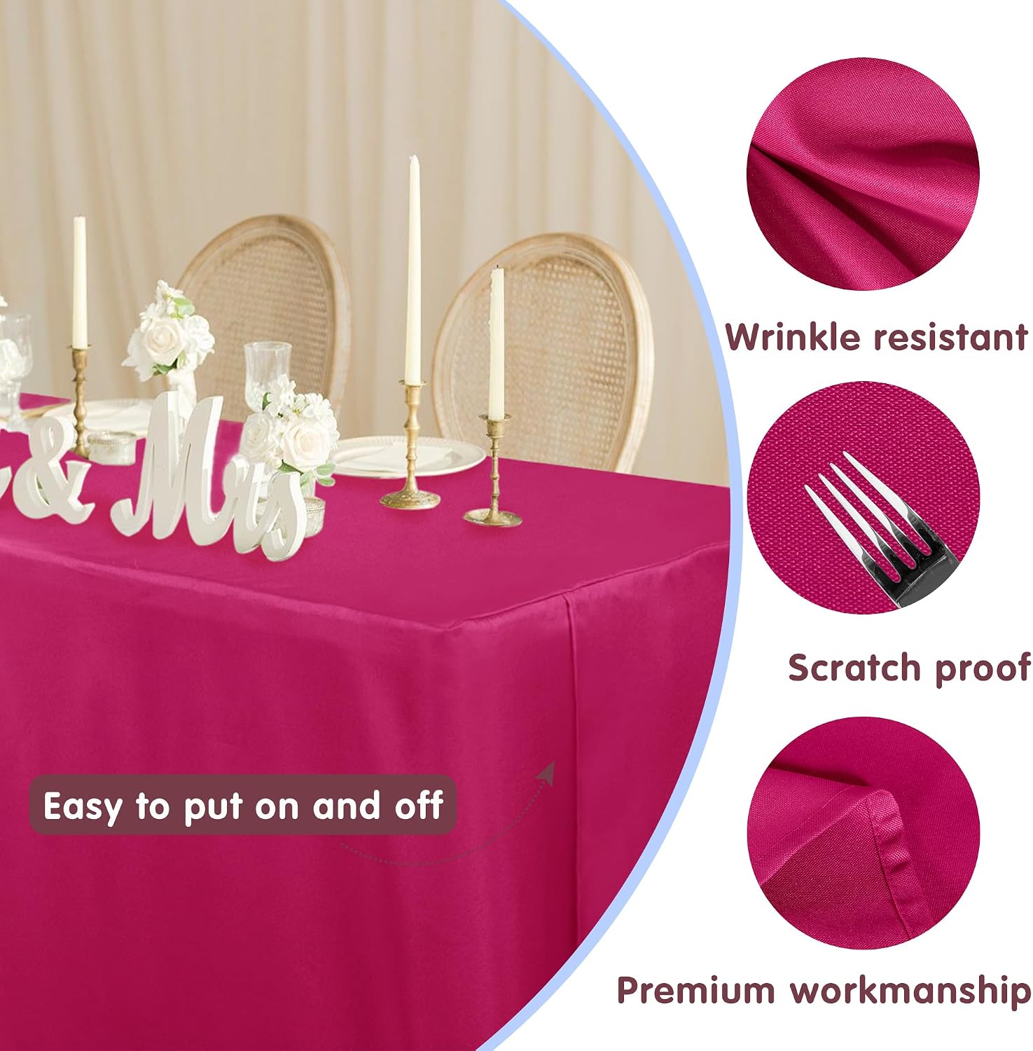 Detalle 2 de HolidayIdeas Fitted Table Covers 72 x 30 in ๐