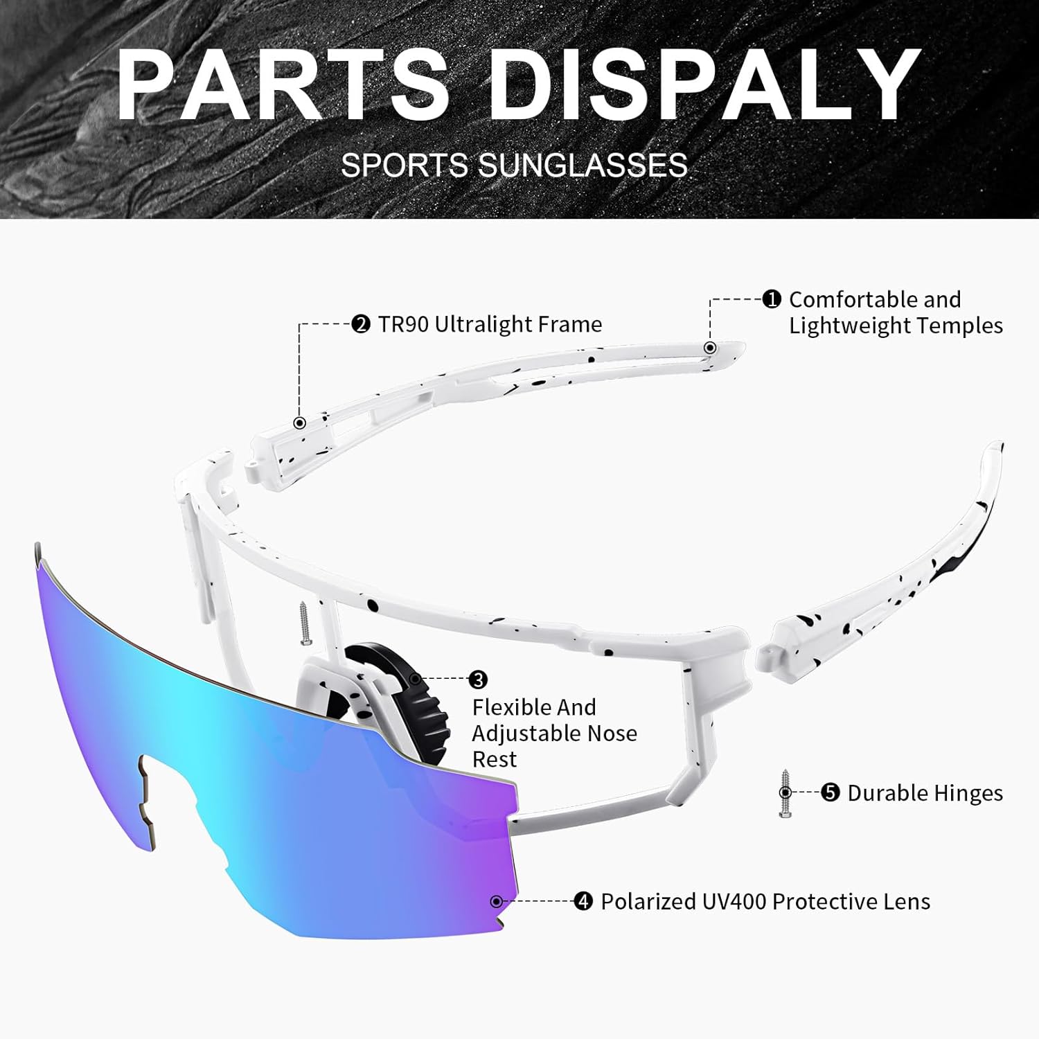Thumbnail 2 de suoso Sportbrille Sonnenbrille mit polarisierten UV400 Gläsern für Herren & Damen