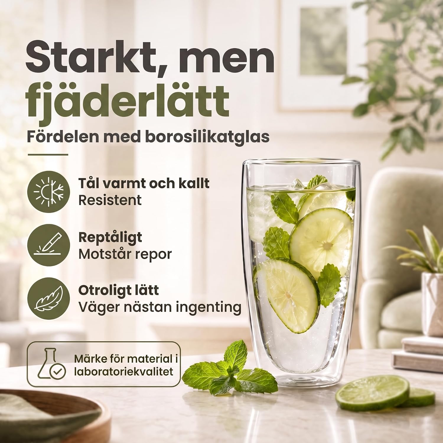Detalle de Dimono dubbelväggigt borosilikatglas 450 ml – longdrinkglas