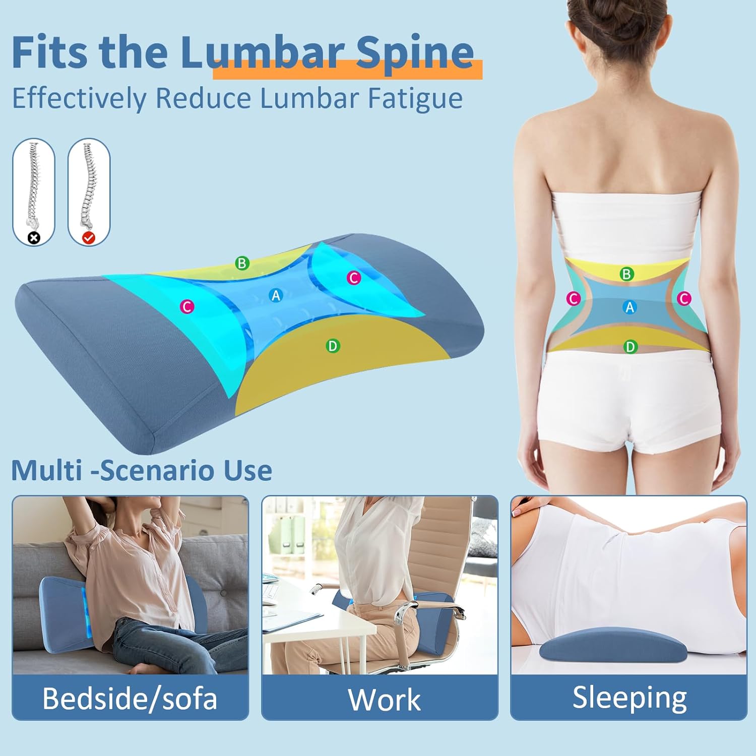 Thumbnail 2 de Lumbar Support Pillow for Back Pain Relief