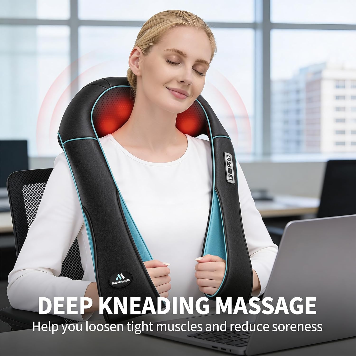 Thumbnail 2 de MagicMakers Electric Shiatsu Neck Massager with Heat