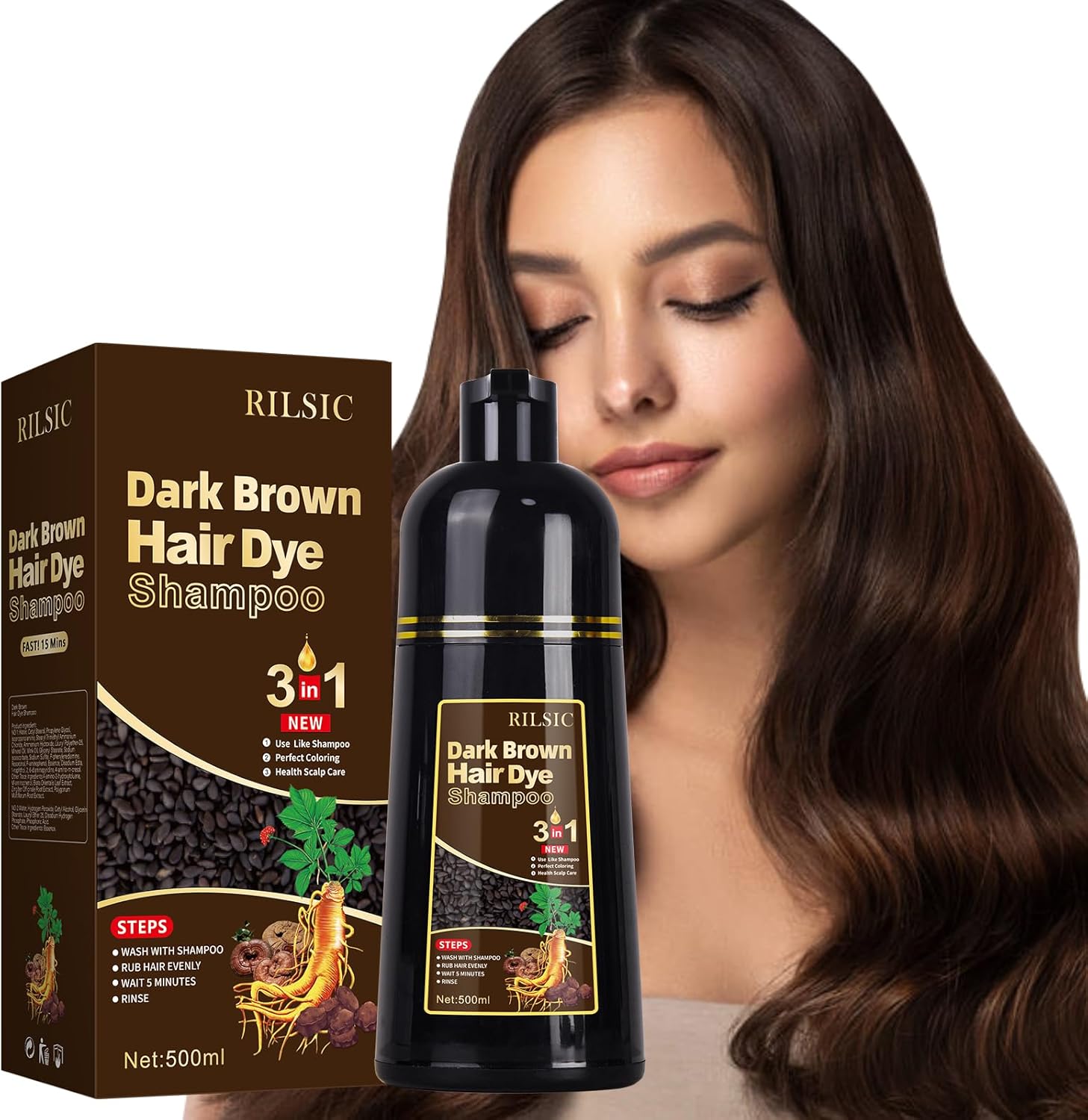 Thumbnail 5 de Shampoo colorante Dark Brown 3 in 1