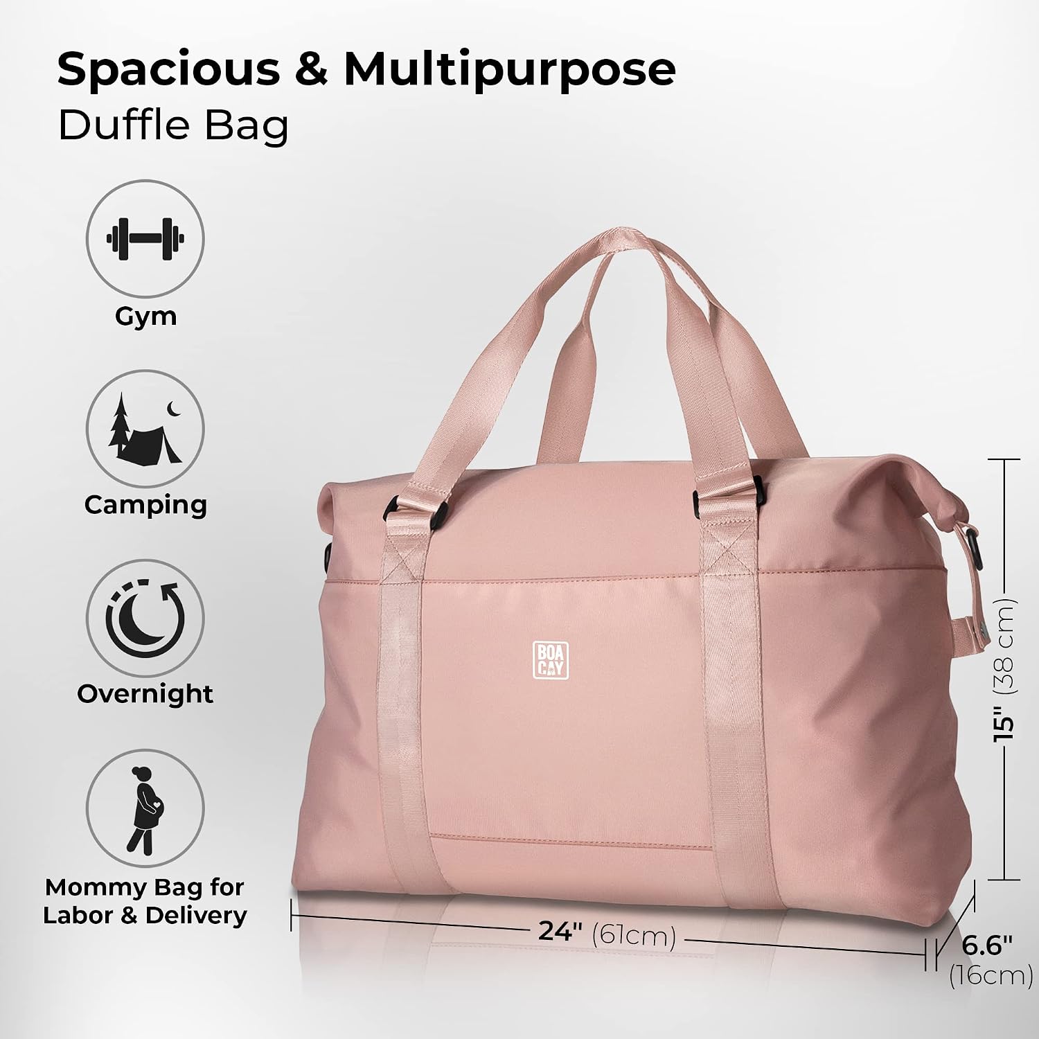 Thumbnail 5 de BOACAY Borsone da viaggio per donne e uomini – Borsa da fine settimana 61×16×38 cm, impermeabile e con tasca bagnato