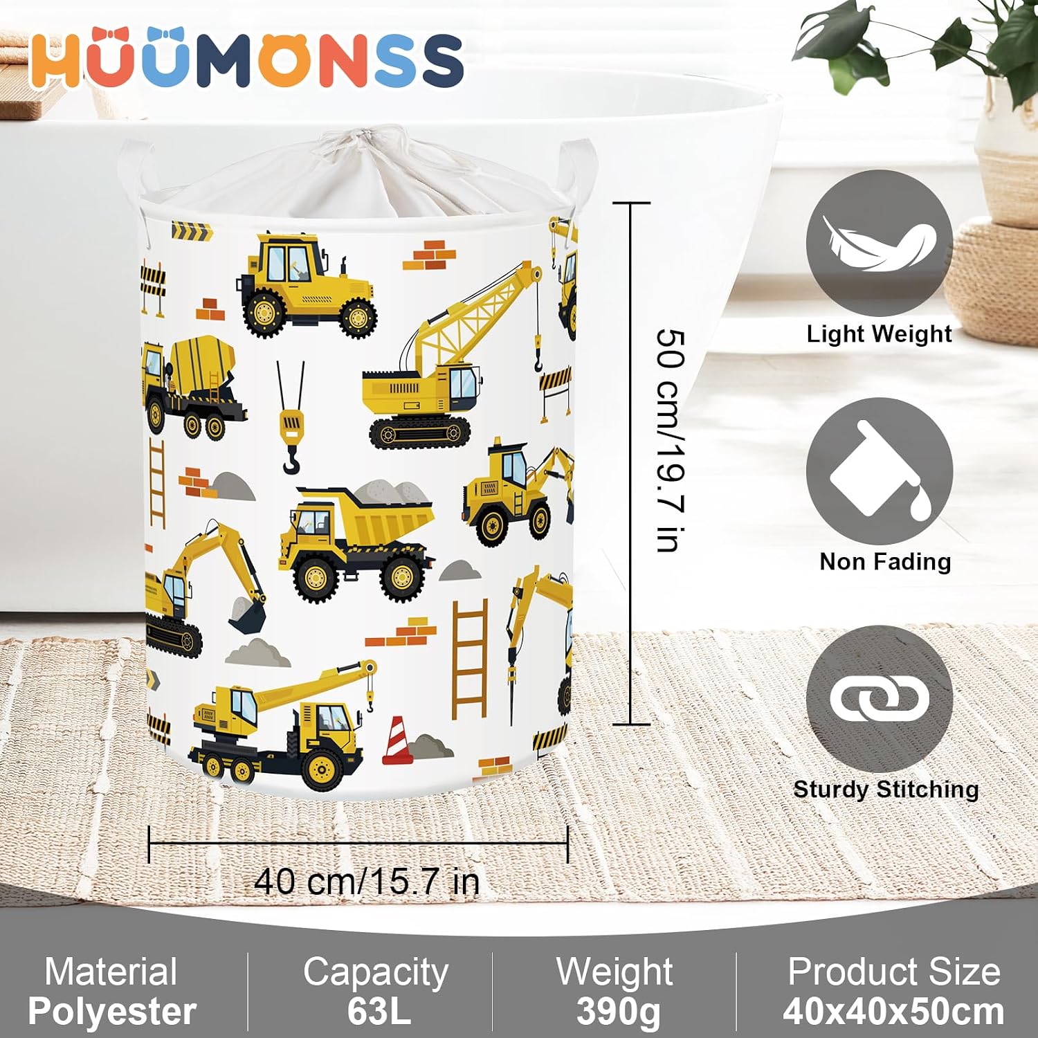 Thumbnail 5 de HUUMONSS Cartoon Cars Storage Basket 63L