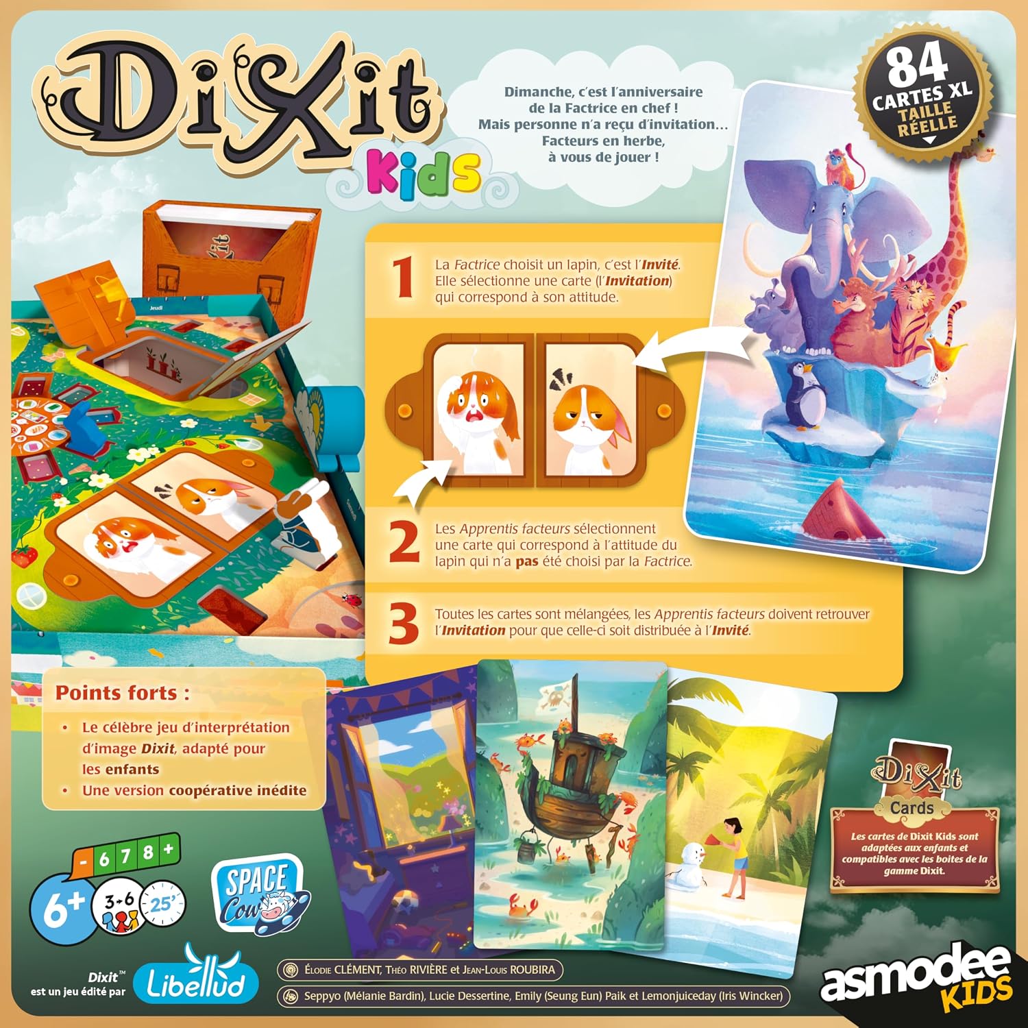 Detalle de Dixit Kids (Libellud) — Jeu coopératif enfant dès 6 ans, cartes illustrées en version française