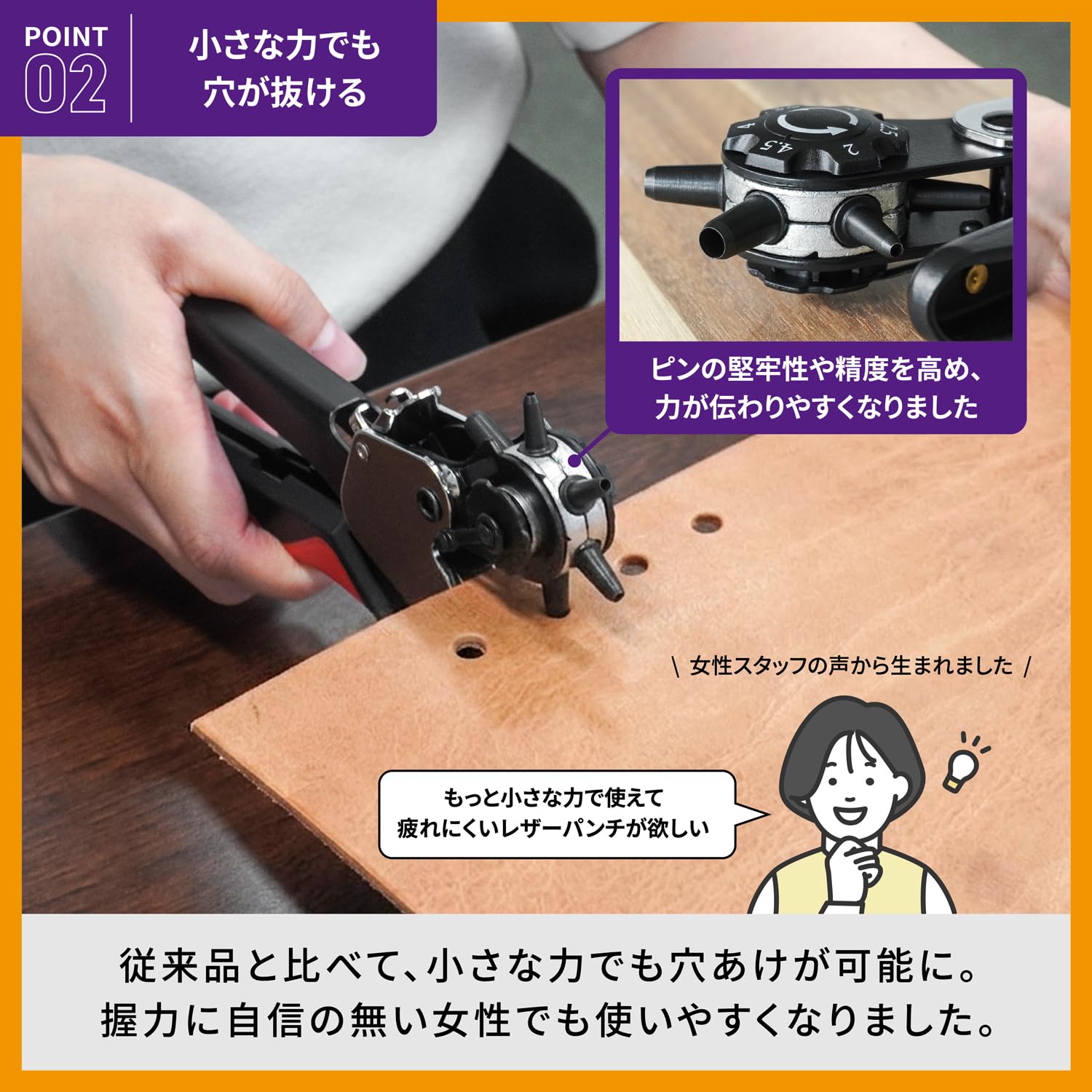 Detalle de サンドリー SUNDRY RLP-7 ロータリーレザーパンチ、穴径6段階・2.0〜4.5mm