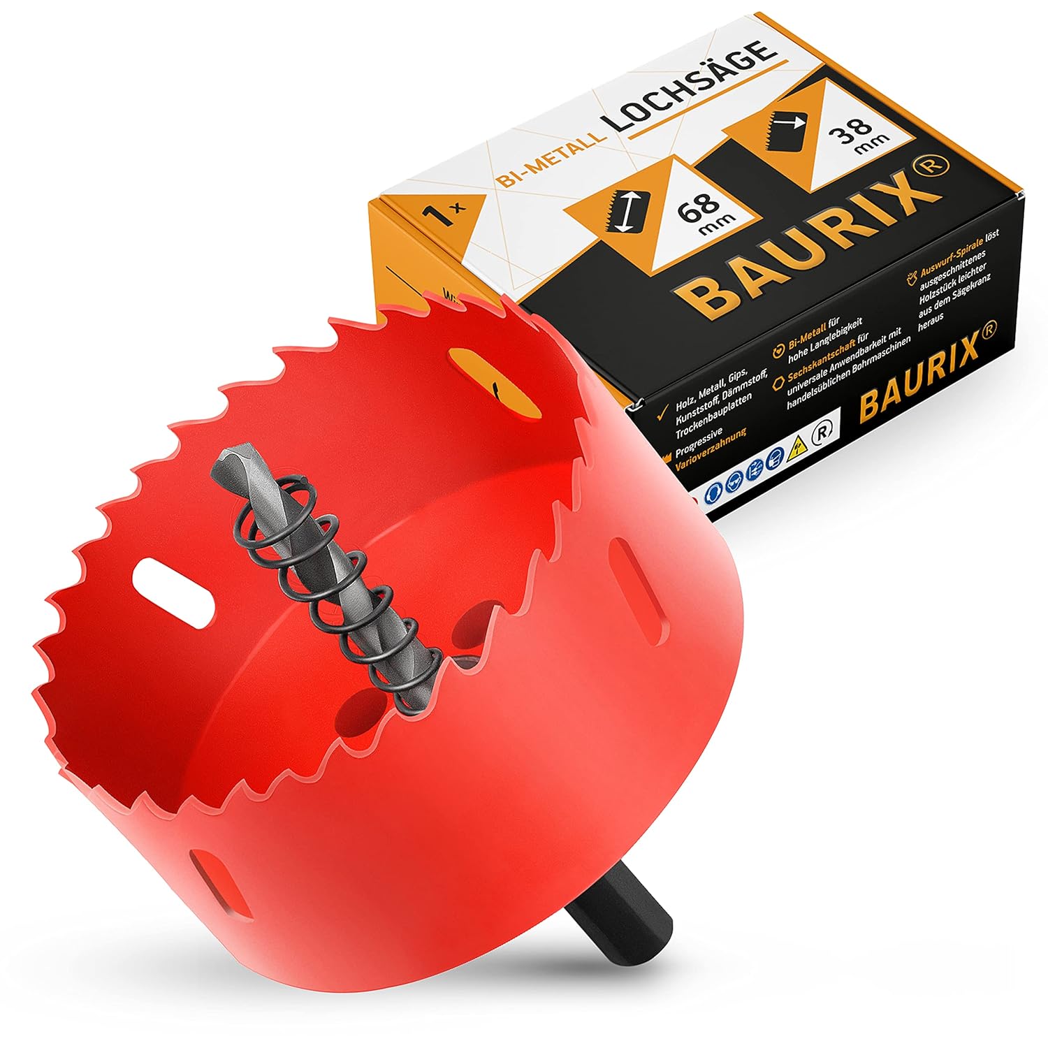 Detalle de BAURIX Scie-cloche bi-métal Ø 68 mm – polyvalente pour métal, bois, PVC et plastiques
