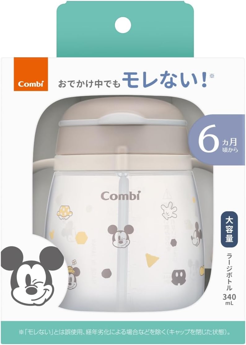Detalle de コンビ ラクマグ 漏れないストロー 340ml ミッキー&ミニー ストローマグ 食洗機対応