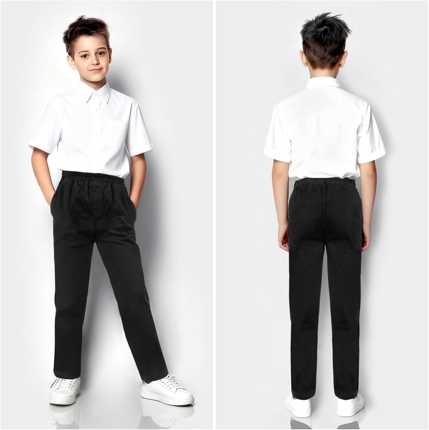 Detalle 2 de AYBUY Boys' School Trousers Elasticated Fit