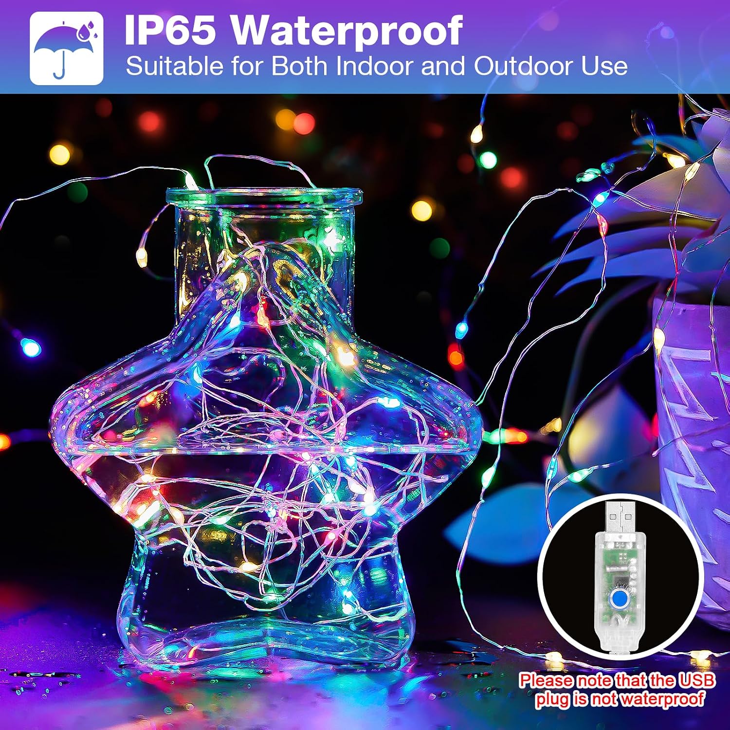 Thumbnail 4 de LED Lichterkette 100 LEDs USB