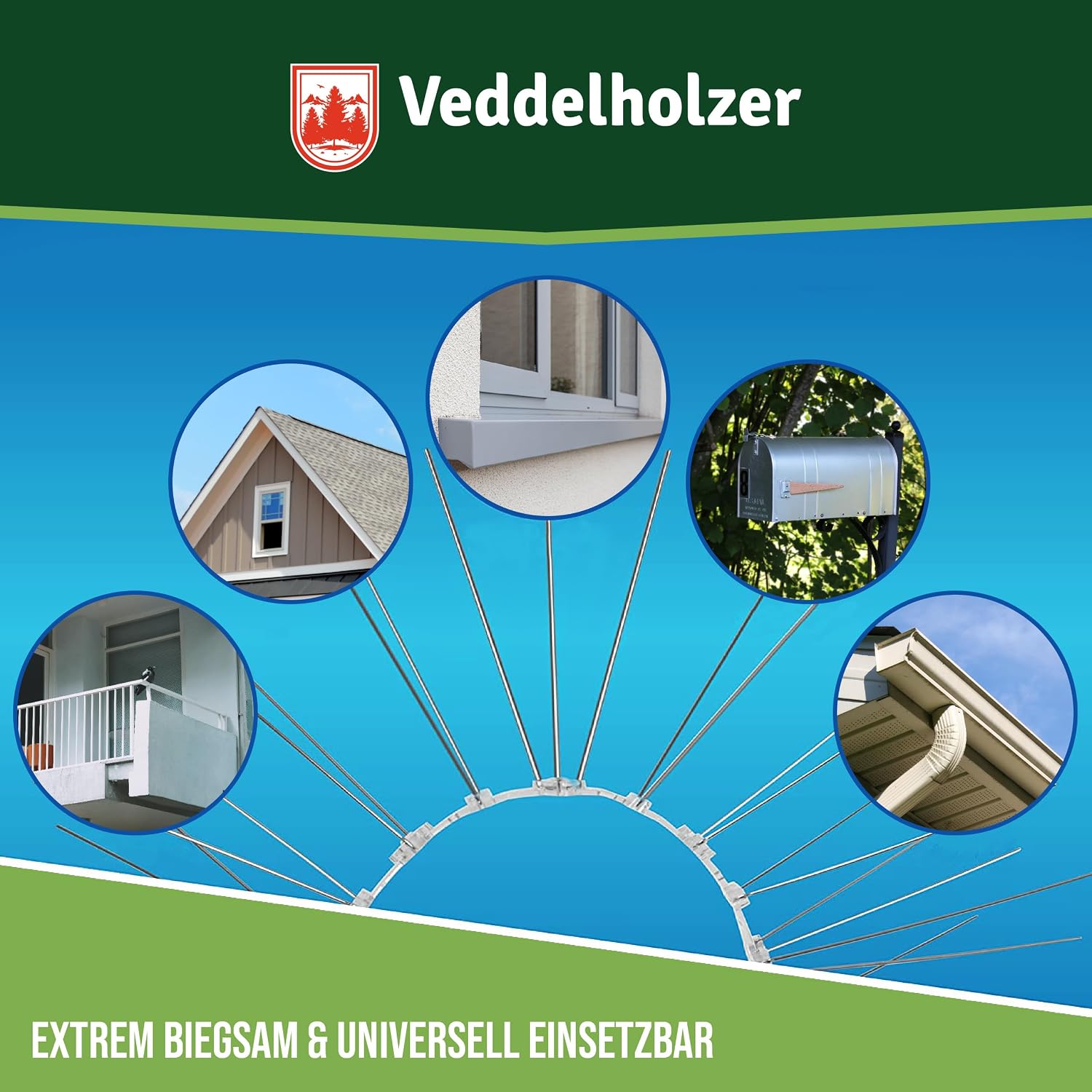 Detalle 2 de Vogelabwehr-Spikes Edelstahl 3 Meter Universal