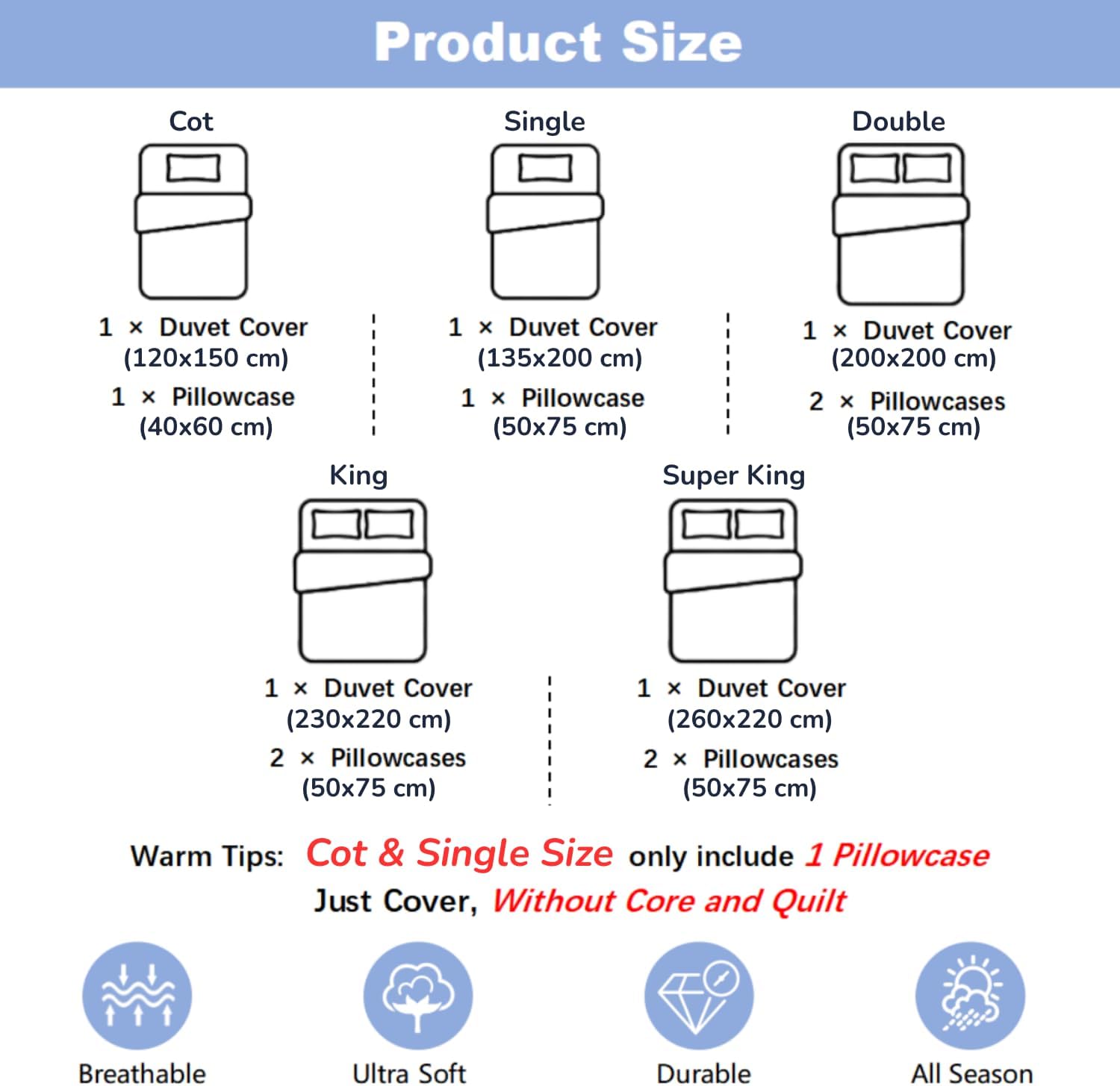 Thumbnail 5 de Homewish Japanese Style Duvet Cover Single