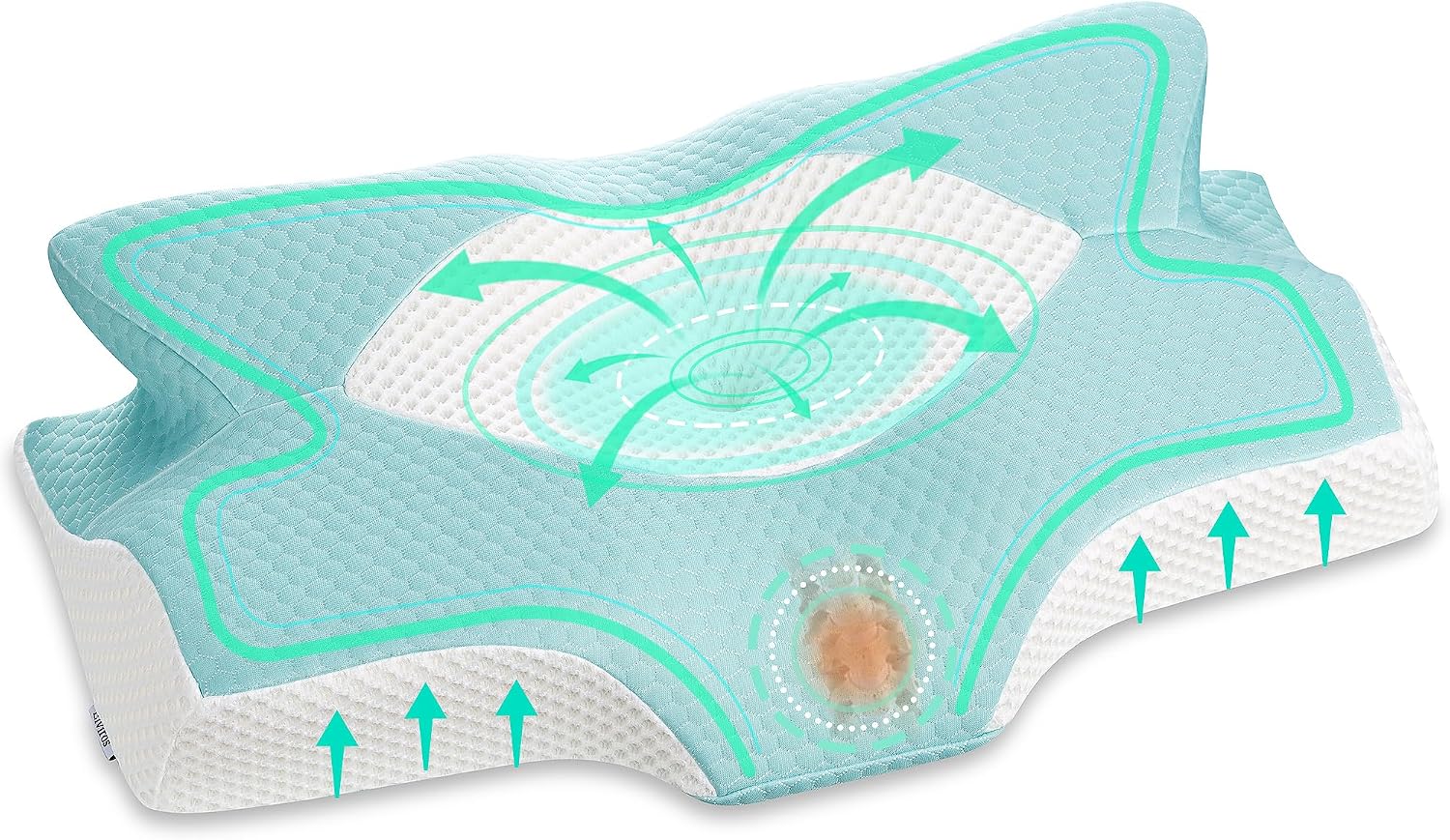 Elviros Oreiller Orthopédique Mémoire de Forme 53,8 cm